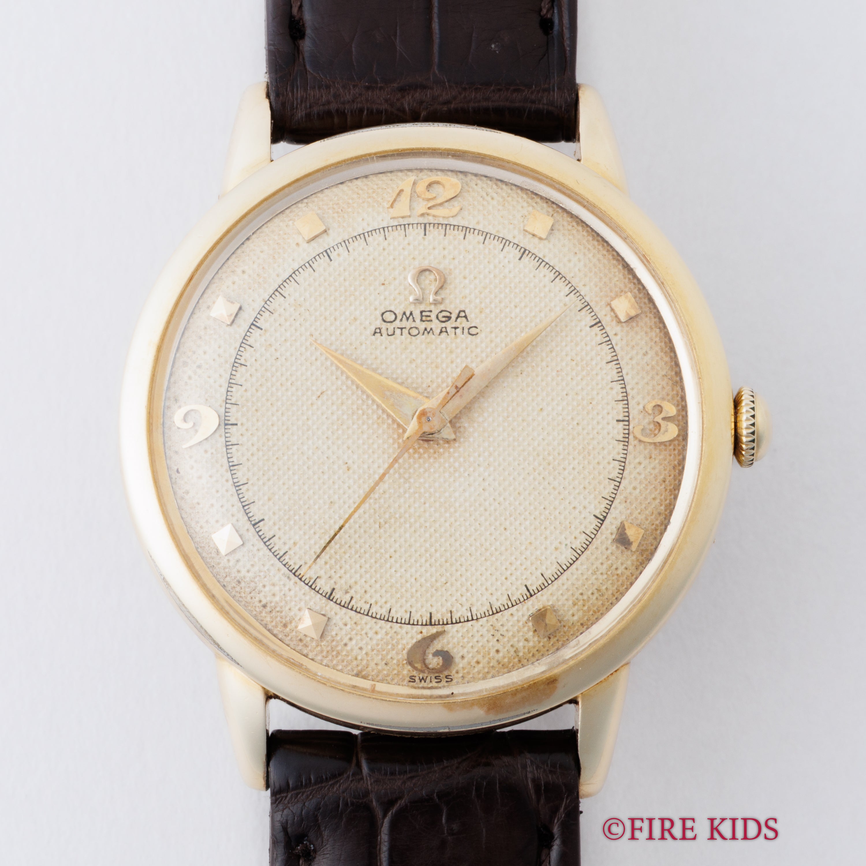 オメガ バンパー式センターセコンド自動巻 1952年製 14金張り Cal.354 USケース