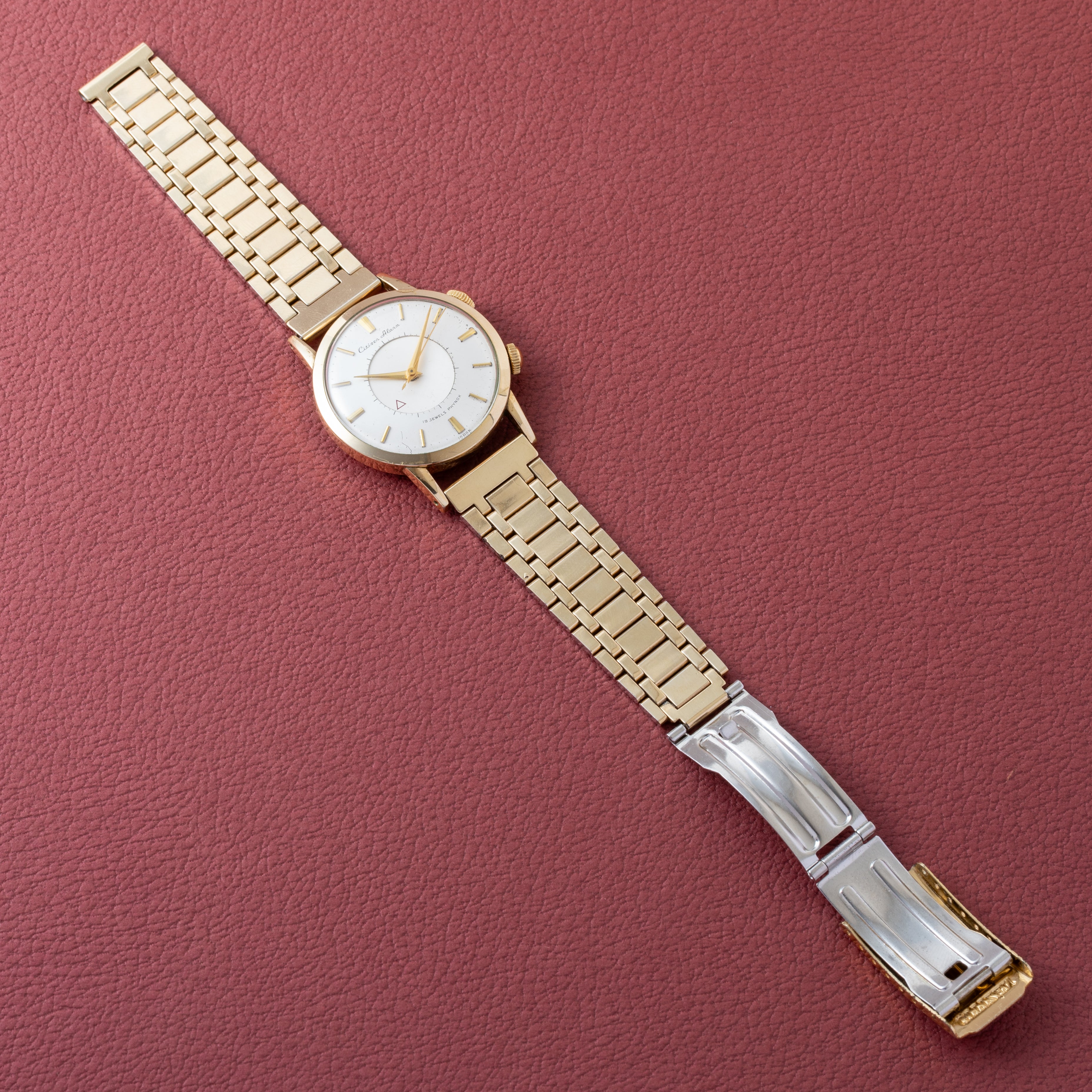 シチズン アラーム 手巻き 1950年代製 ジャガールクルトフェイス ブレス付き