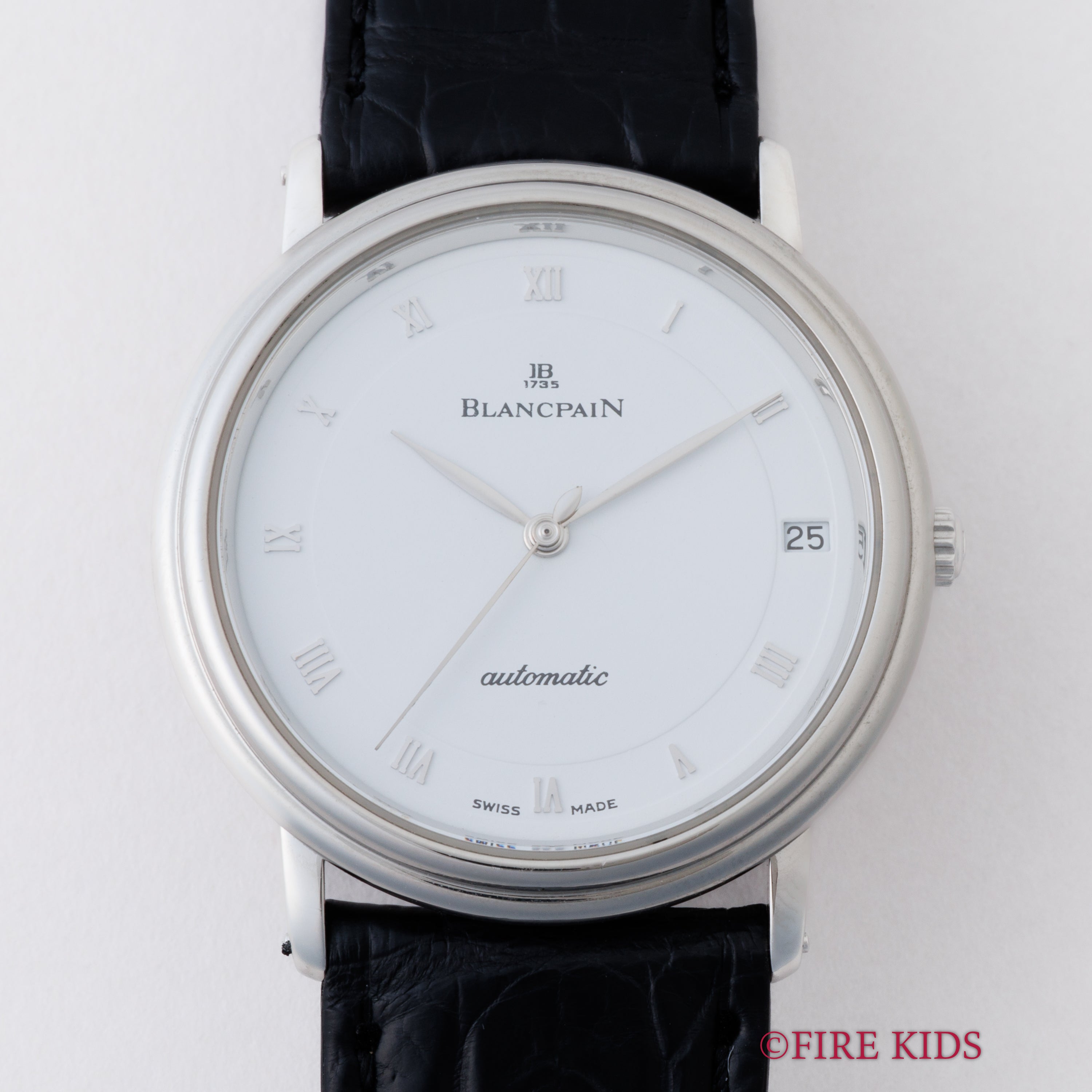 ブランパン ヴィルレ プラチナ無垢ケース 1990年代製 自動巻 フレデリックピゲCal.9513 純正プラチナ尾錠 裏スケ