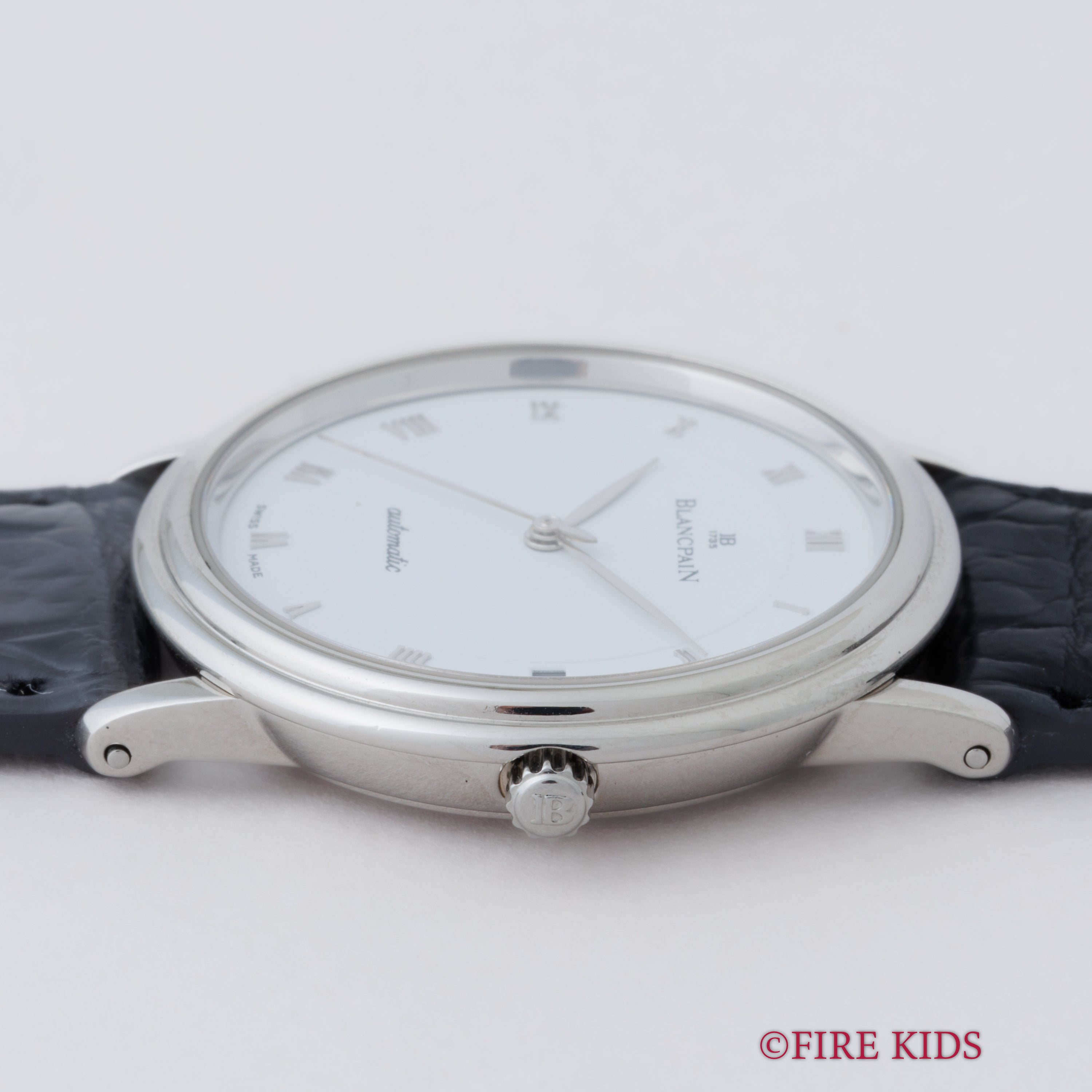 ブランパン ヴィルレ プラチナ無垢ケース 1990年代製 自動巻 フレデリックピゲCal.9513 純正プラチナ尾錠 裏スケ