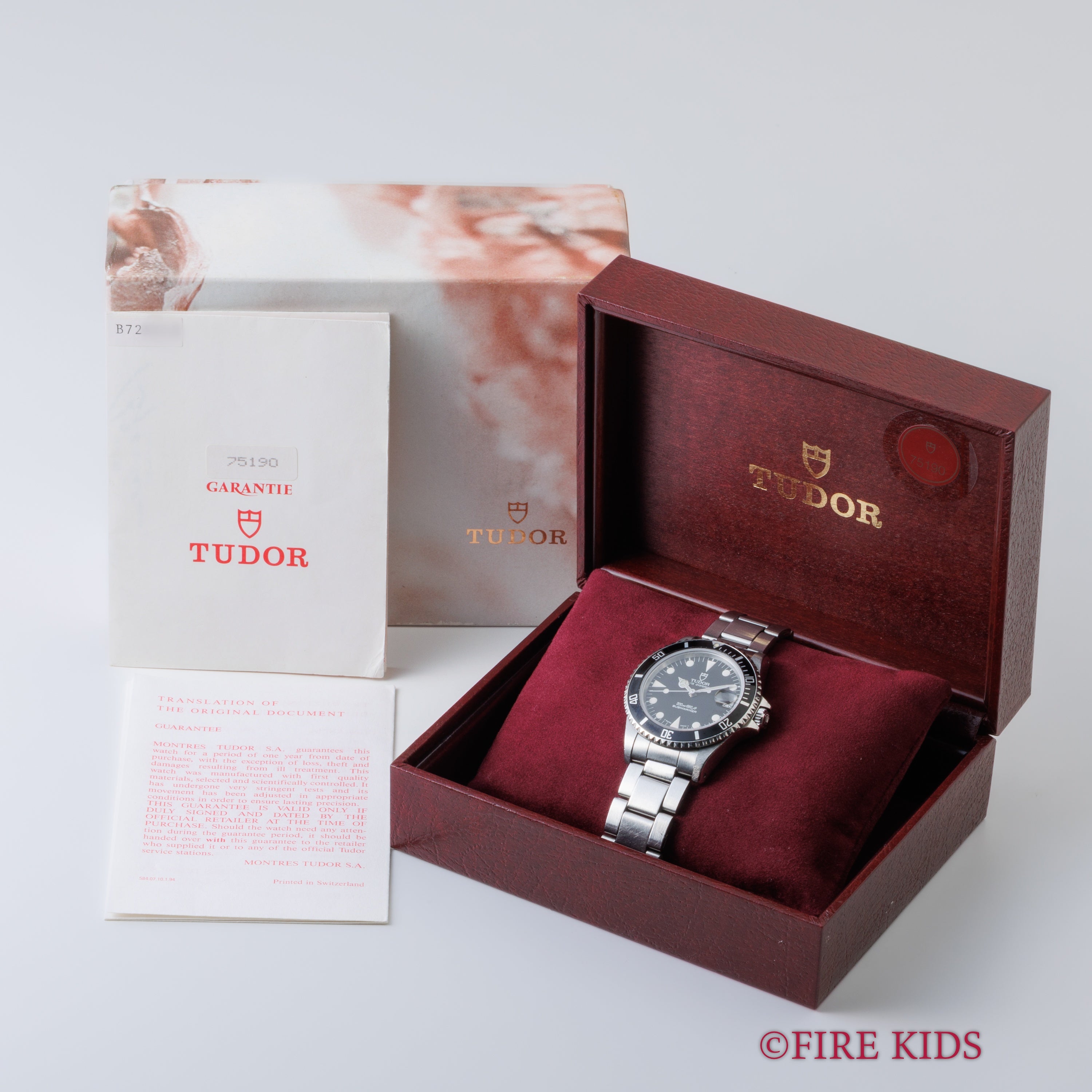 TUDOR 36mmミッドサイズ サブマリーナー 1995年製 自動巻 王冠リューズ オールトリチウム 3連オイスターブレス