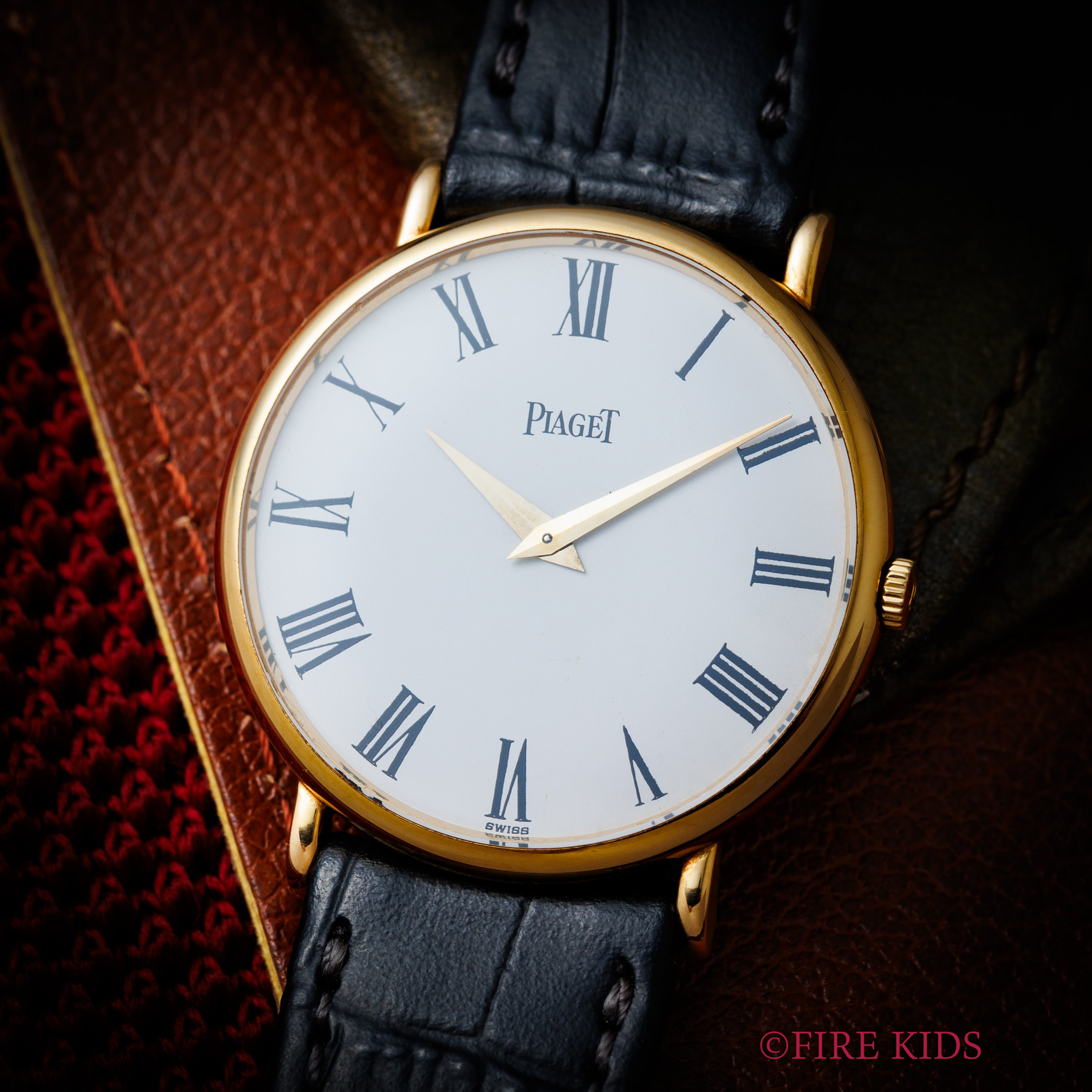 ピアジェ ホワイトローマン 18金無垢ラウンドケース 1980年代製 手巻き Cal.9P2 Ref.9025