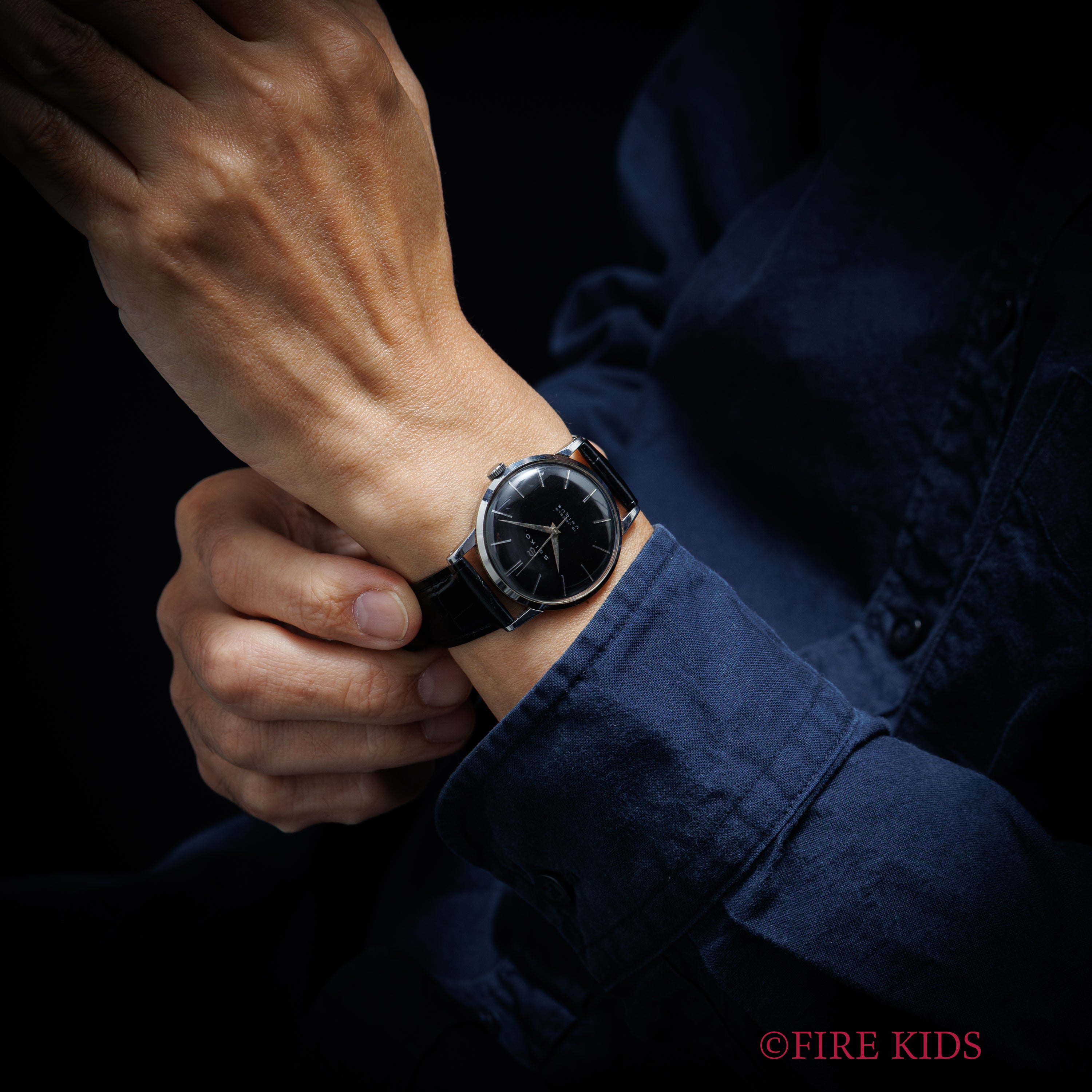 セイコー ユニーク ブラックダイヤル 1958年代製 Ref.J14004A 手巻き ステンレスケース