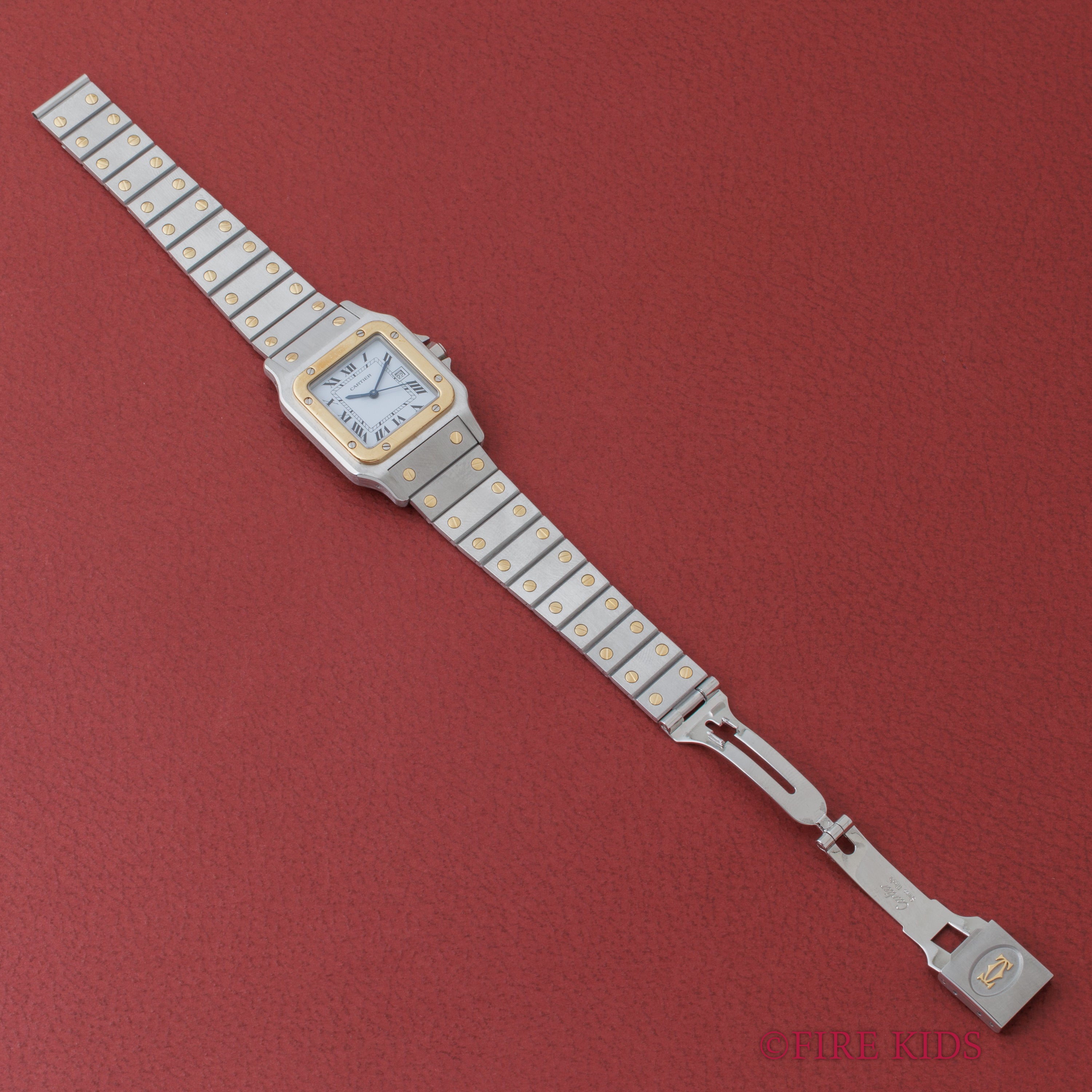 カルティエ サントス LMサイズ コンビ 1980年代製 自動巻き ホワイトローマンダイヤル