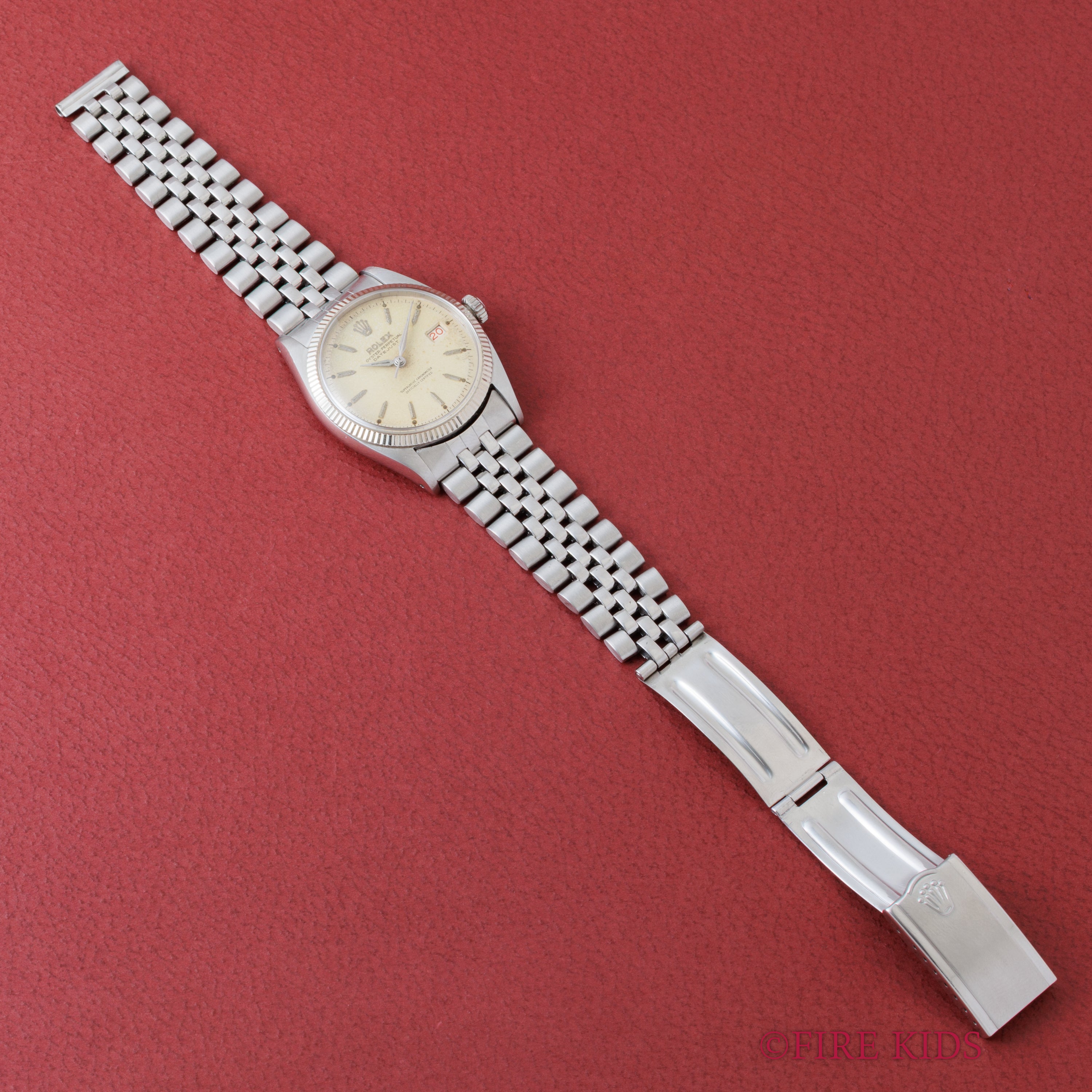 ロレックス デイトジャスト 1957年製 Ref.6605 シルバーダイヤル ドーフィンハンド USジュビリーブレス