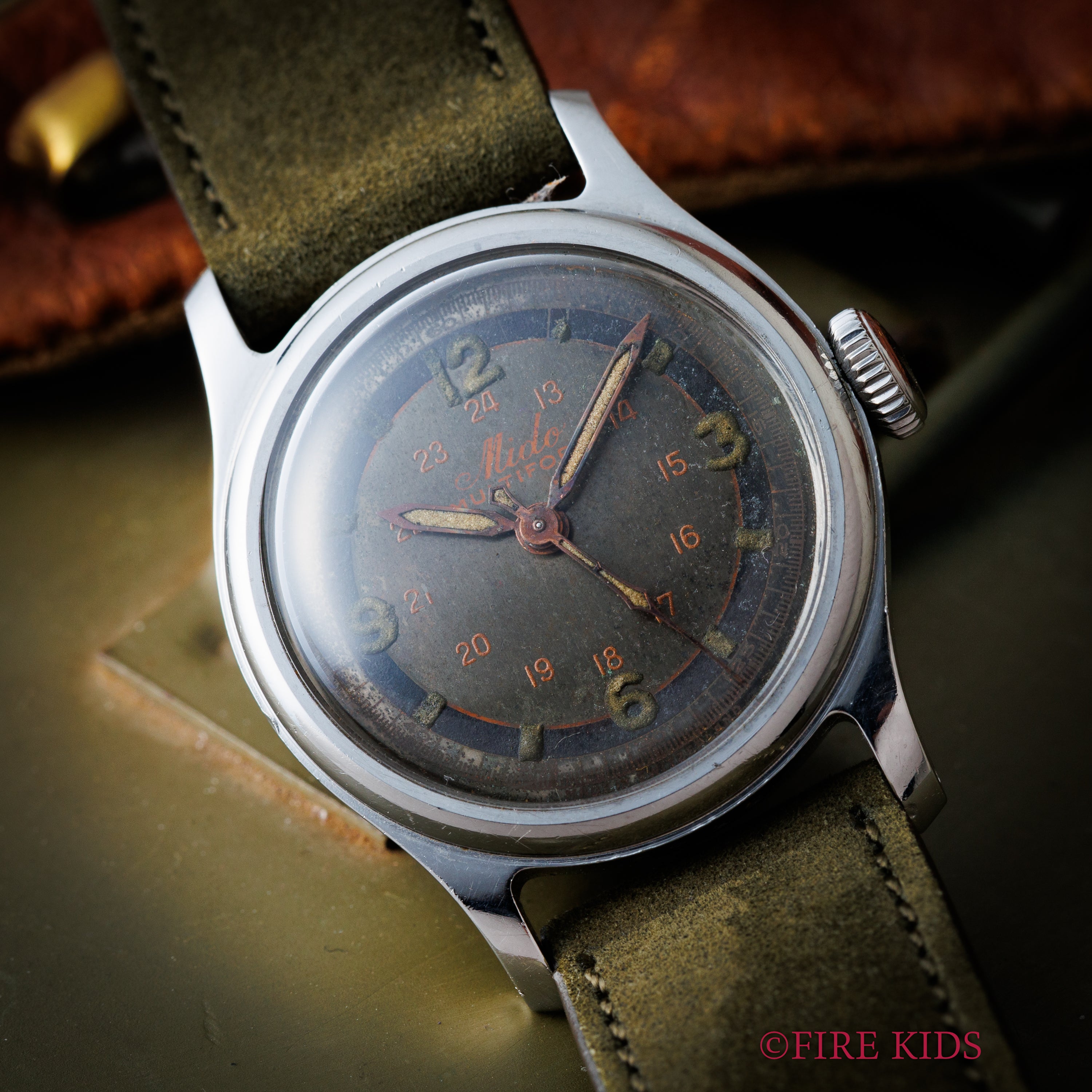 ミドー マルチフォート セクターダイヤル 1940年代製 センターセコンド 手巻