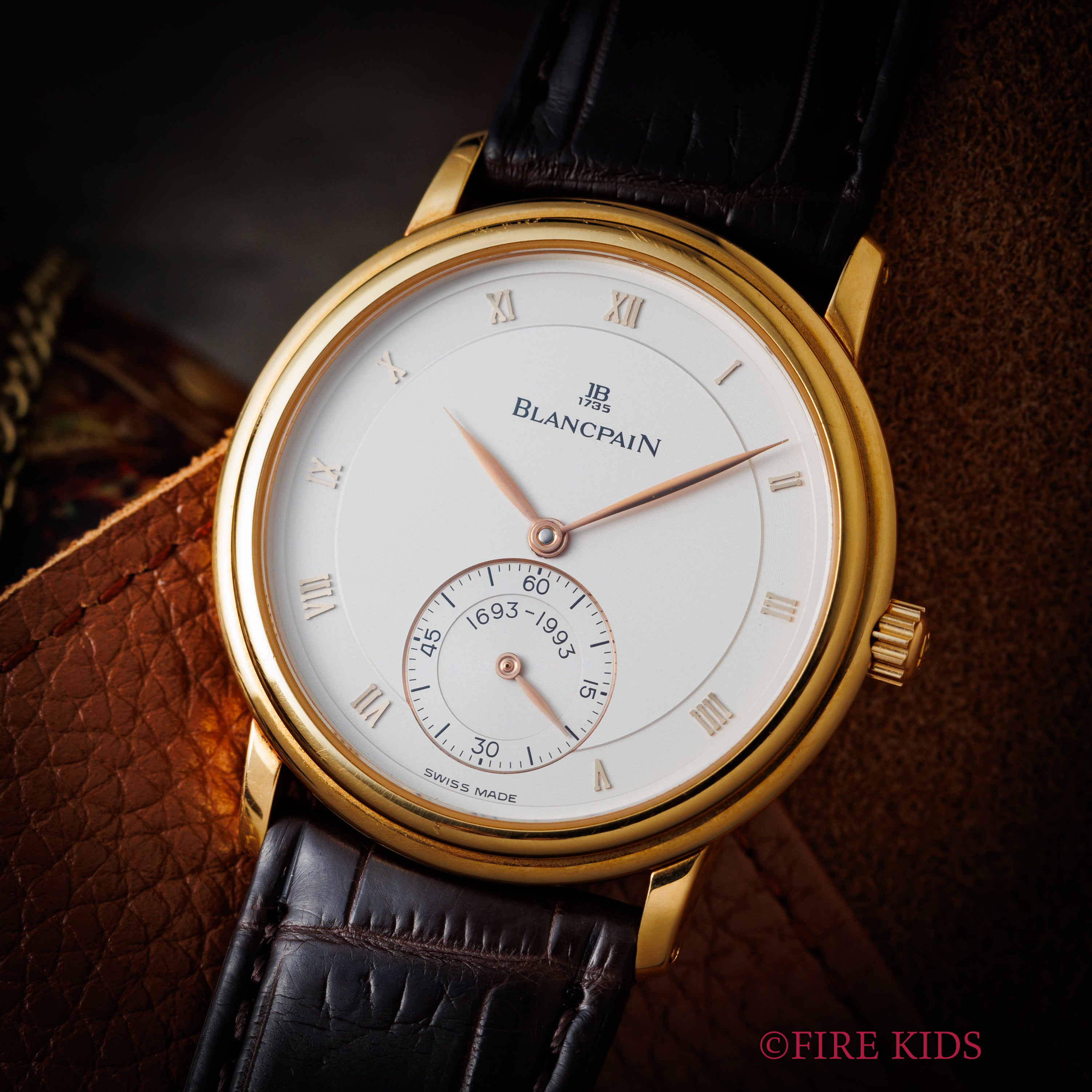 ブランパン ヴィルレ ウルトラスリム 18金無垢イエローゴールド 1994年