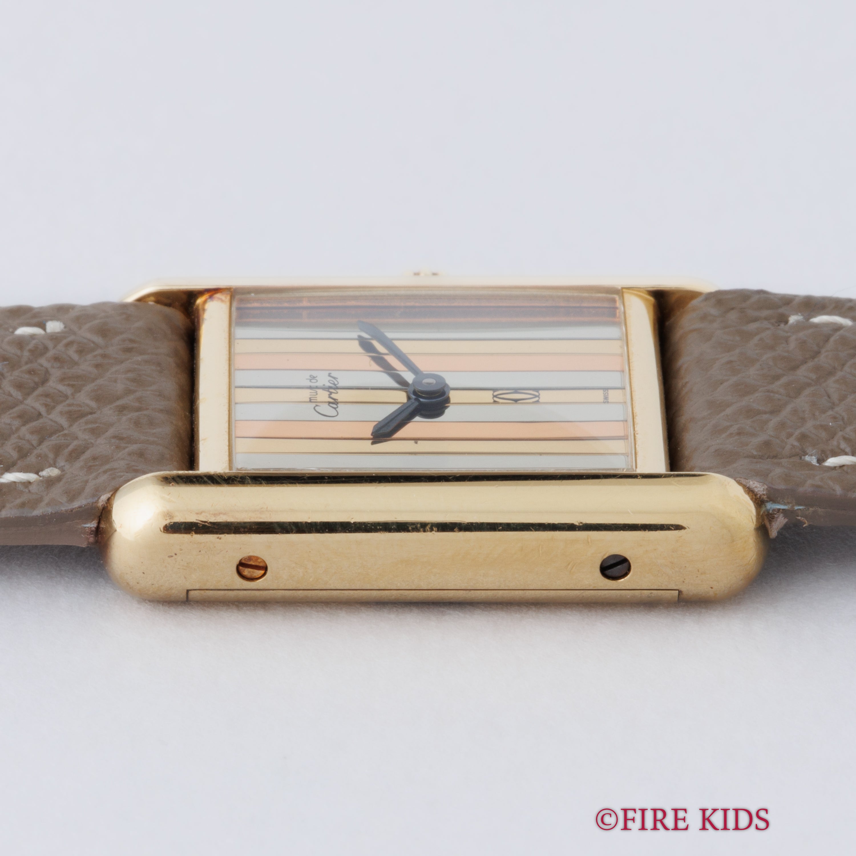 カルティエ マストタンク トリニティダイヤル SMサイズ 1980年代製 手巻 純正尾錠、内箱、冊子付