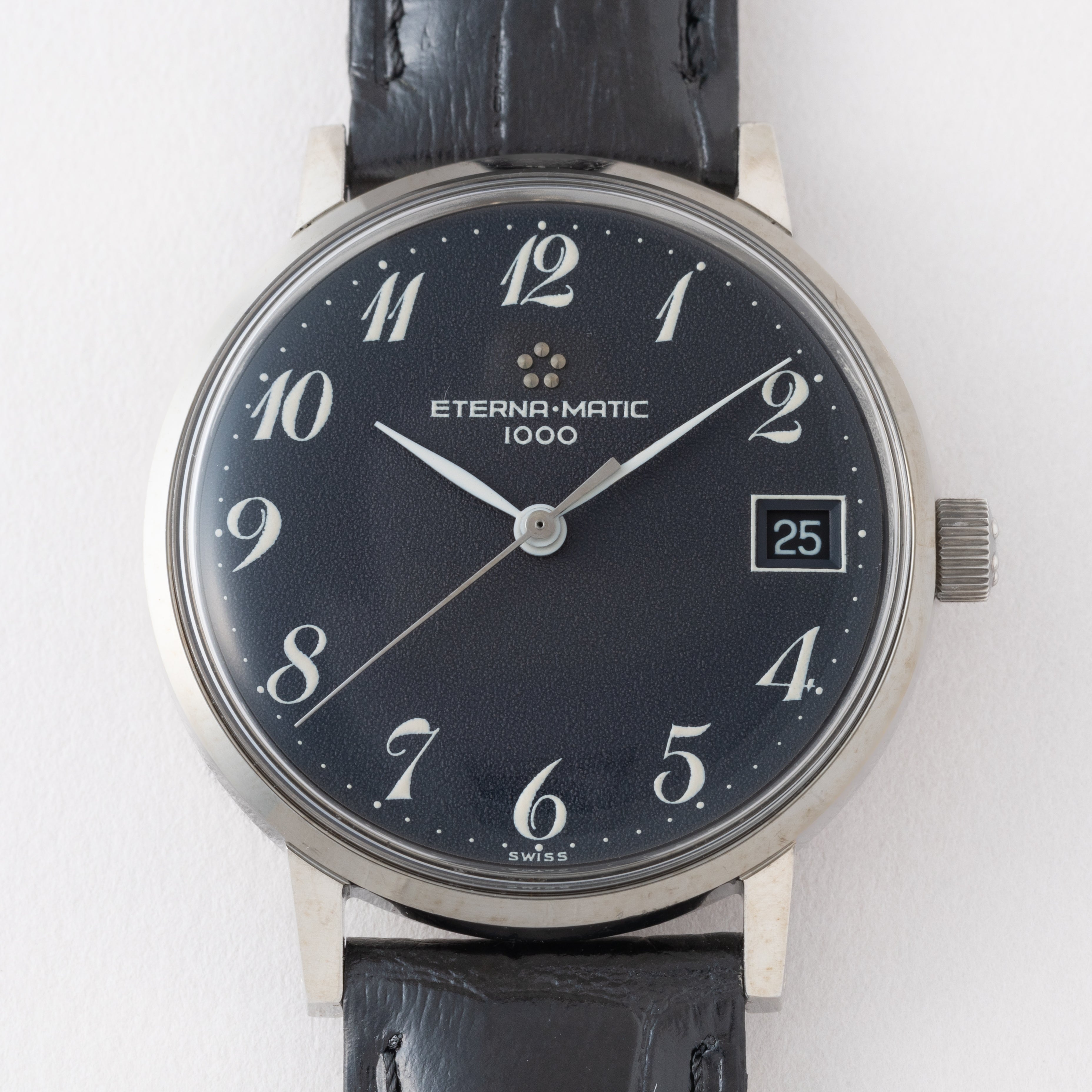 エテルナ マチック1000 1960年代製 グレーアラビアダイヤル スクリューバック