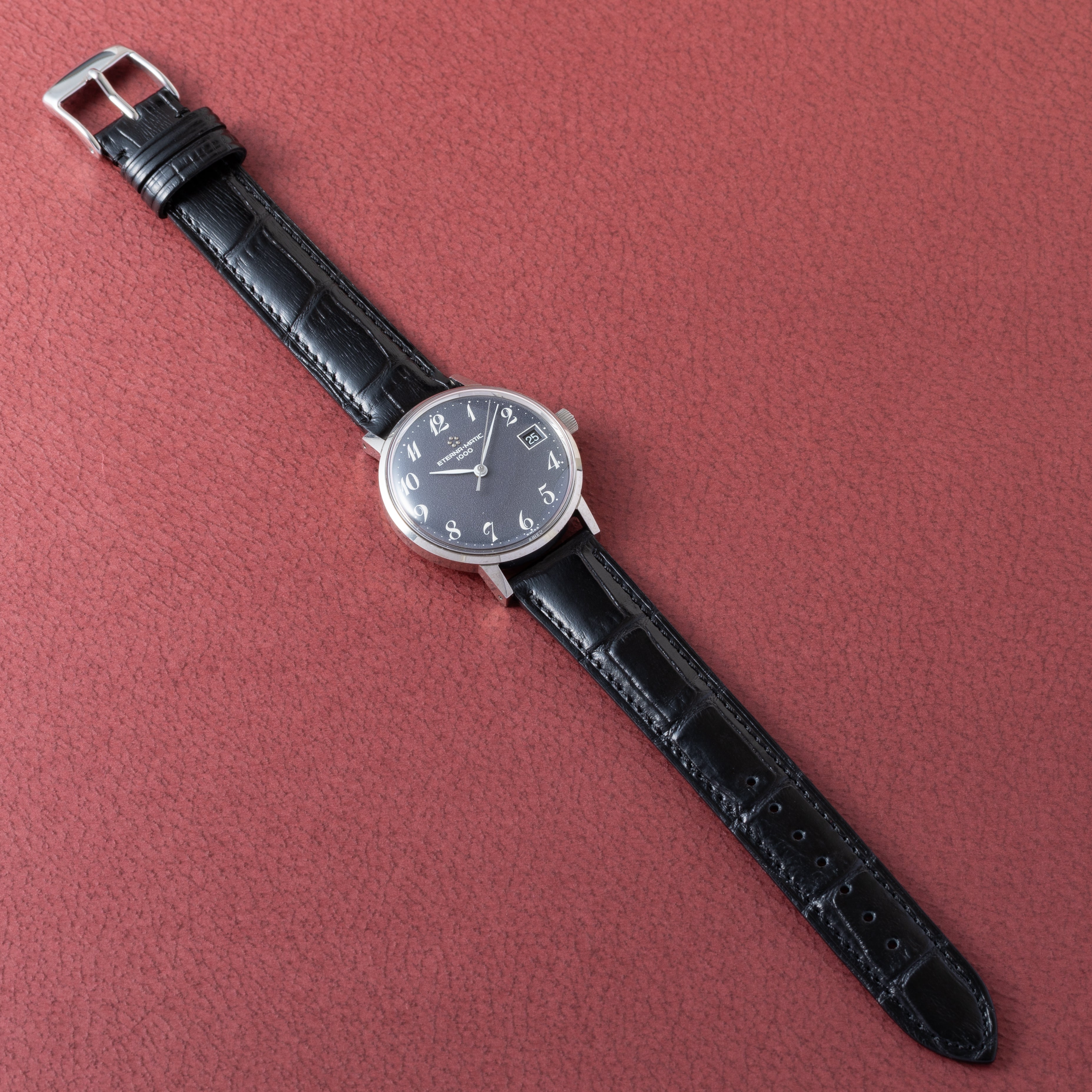 エテルナ マチック1000 1960年代製 グレーアラビアダイヤル スクリューバック