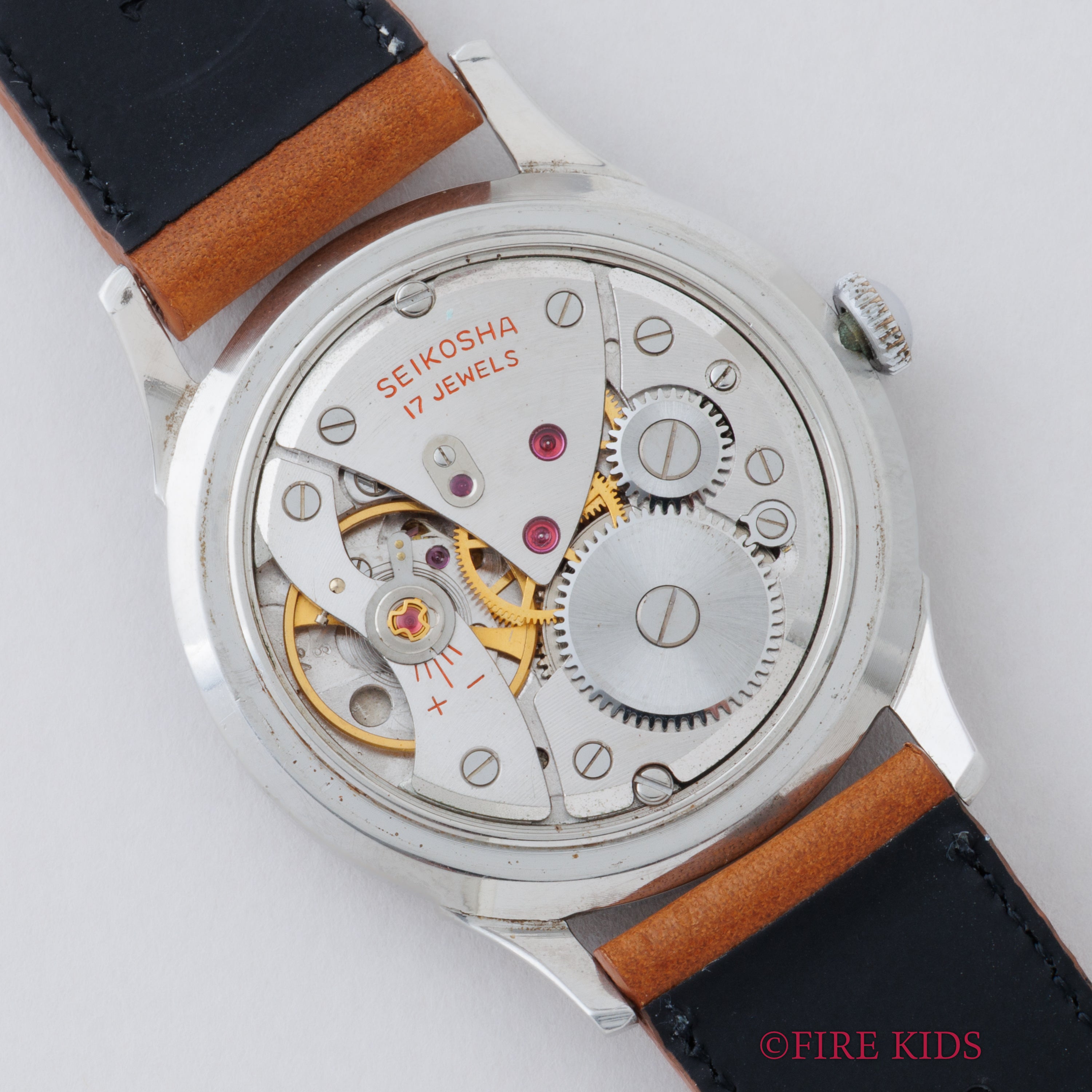 セイコー クロノス 1958年製 リネンダイヤル 17石手巻 蛇S クサビインデックス