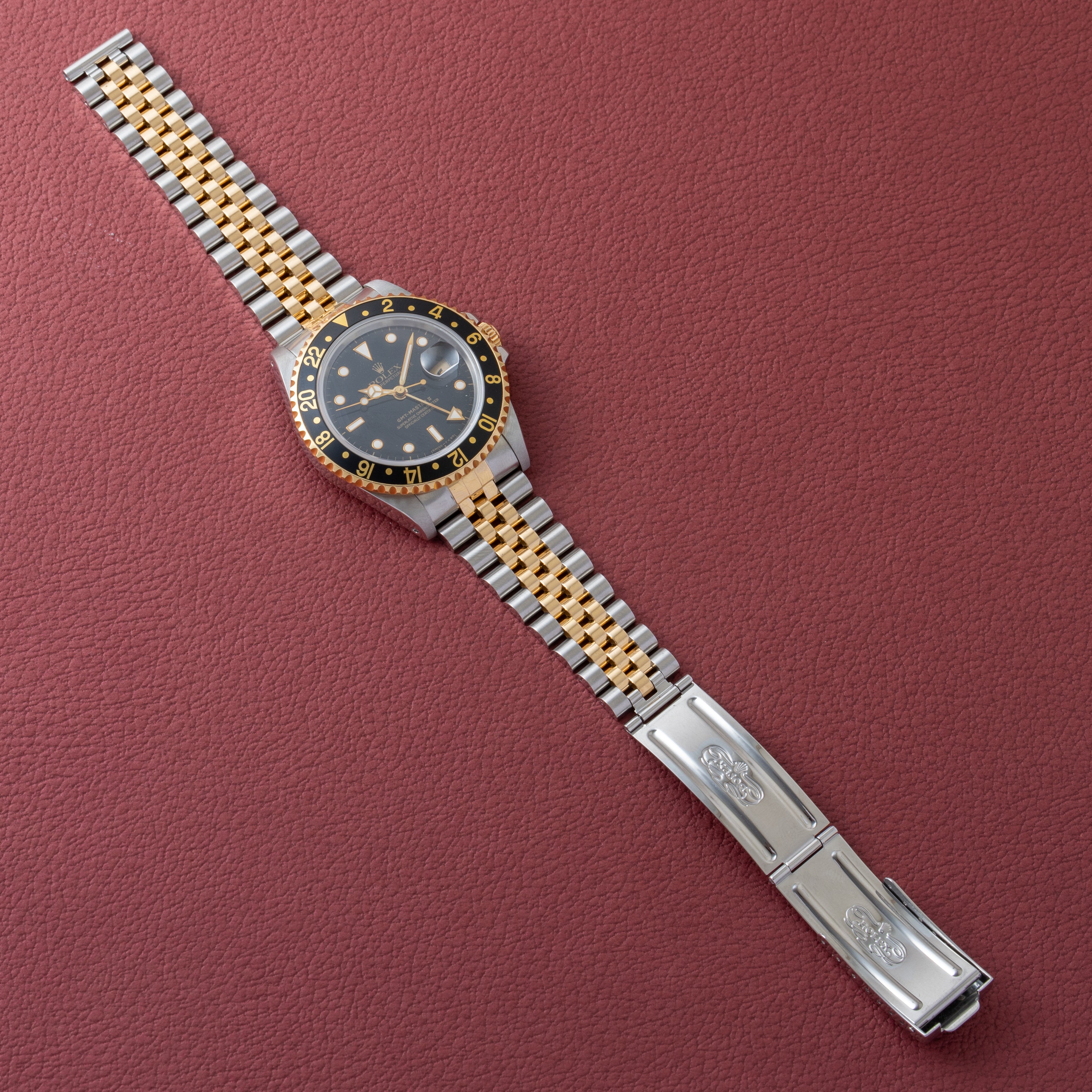 ロレックス GMTマスターⅡ 1998年製 Ref.16713 黒金 箱付き 純正ジュビリーブレス