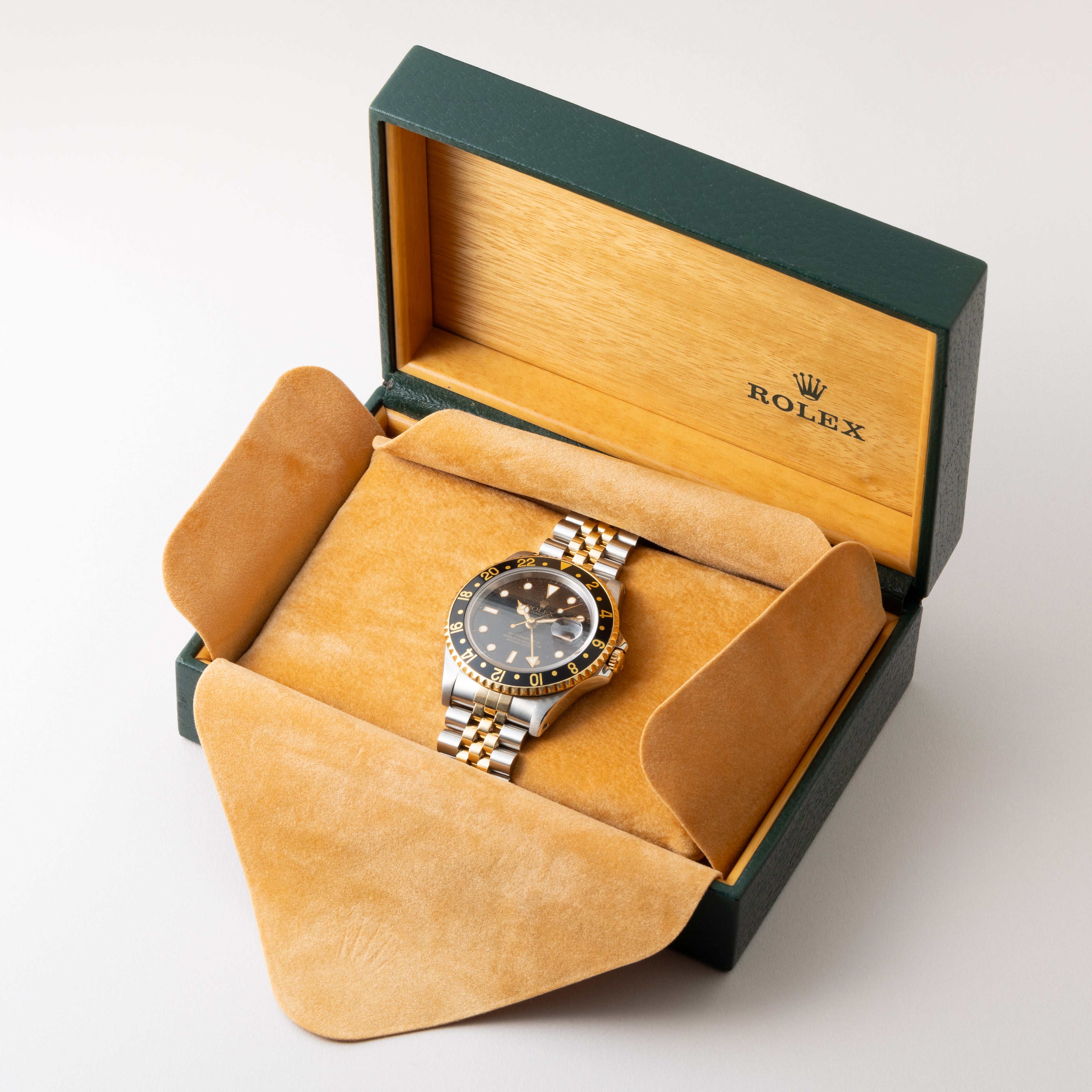 ロレックス GMTマスターⅡ 1998年製 Ref.16713 黒金 箱付き 純正ジュビリーブレス