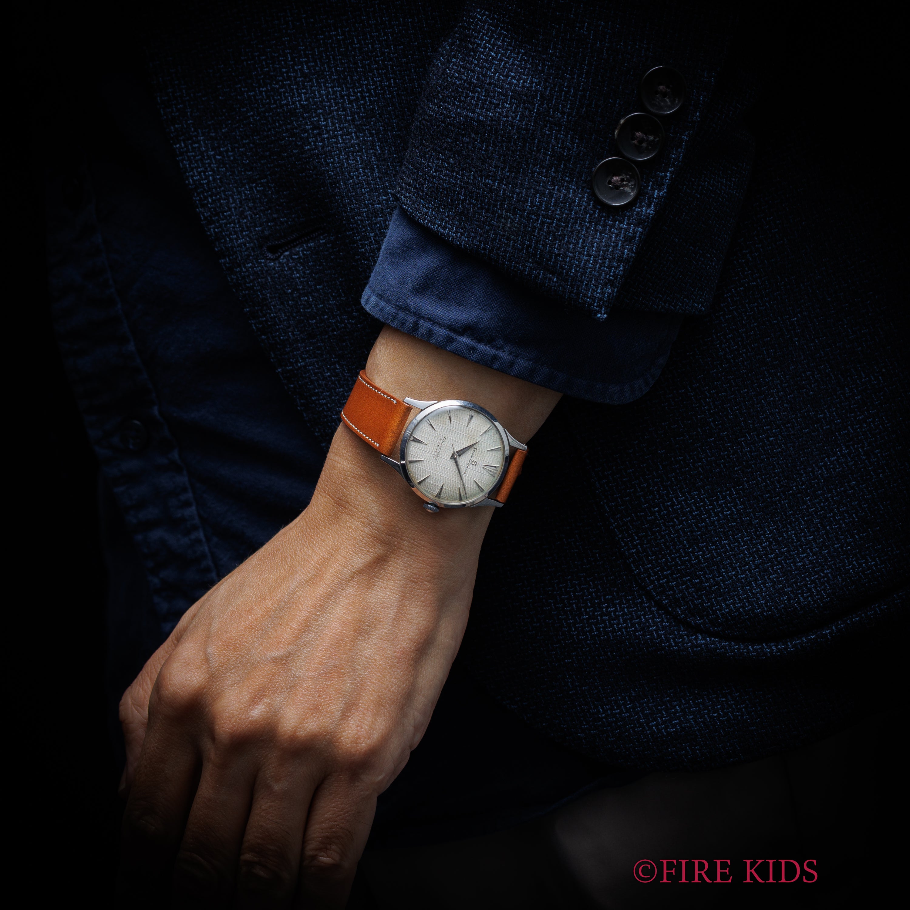 セイコー クロノス 1958年製 リネンダイヤル 17石手巻 蛇S クサビインデックス