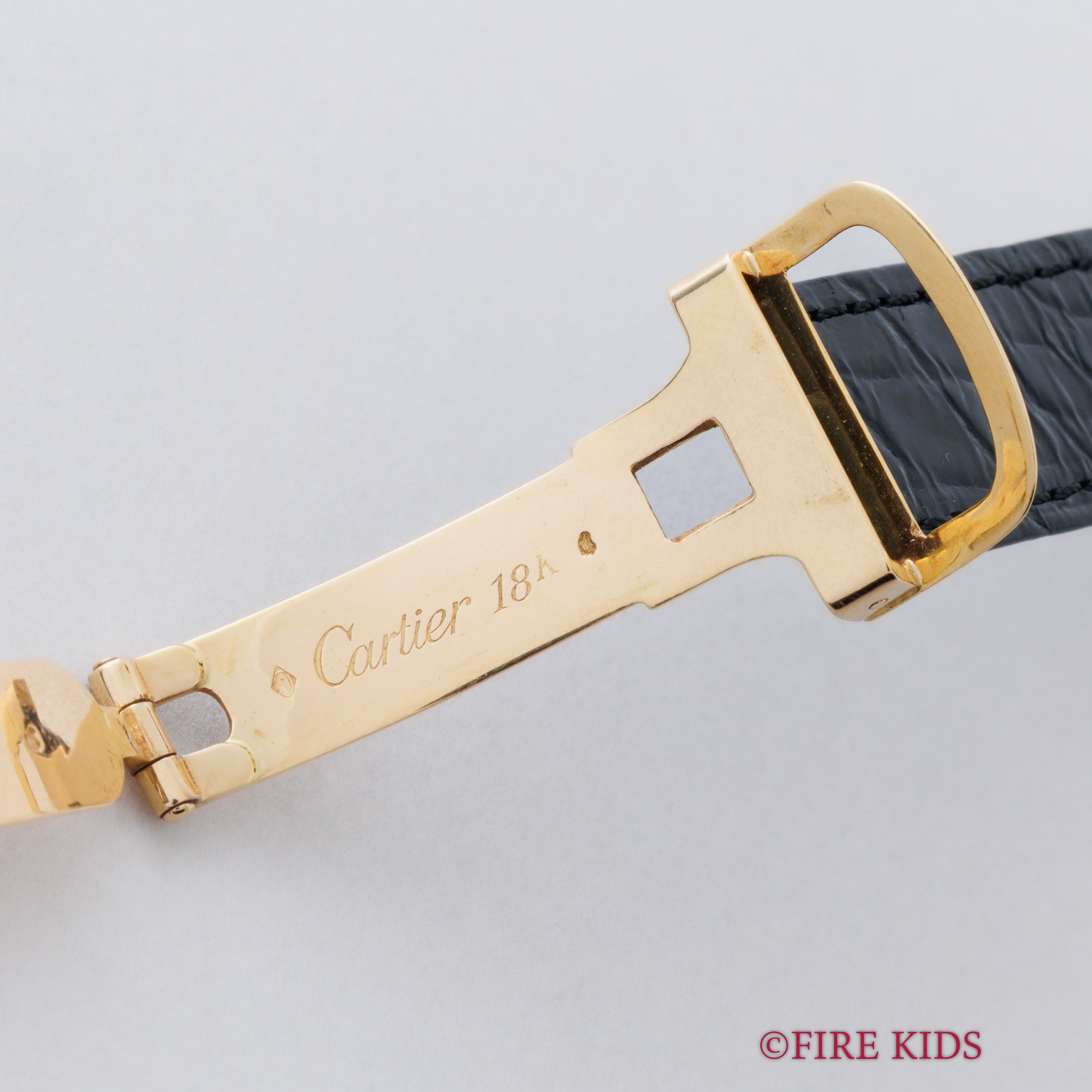 カルティエ トーチュ 18KYG 1980年代製 パリスダイヤル 純正18金無垢Dバックル 純正革ベルト