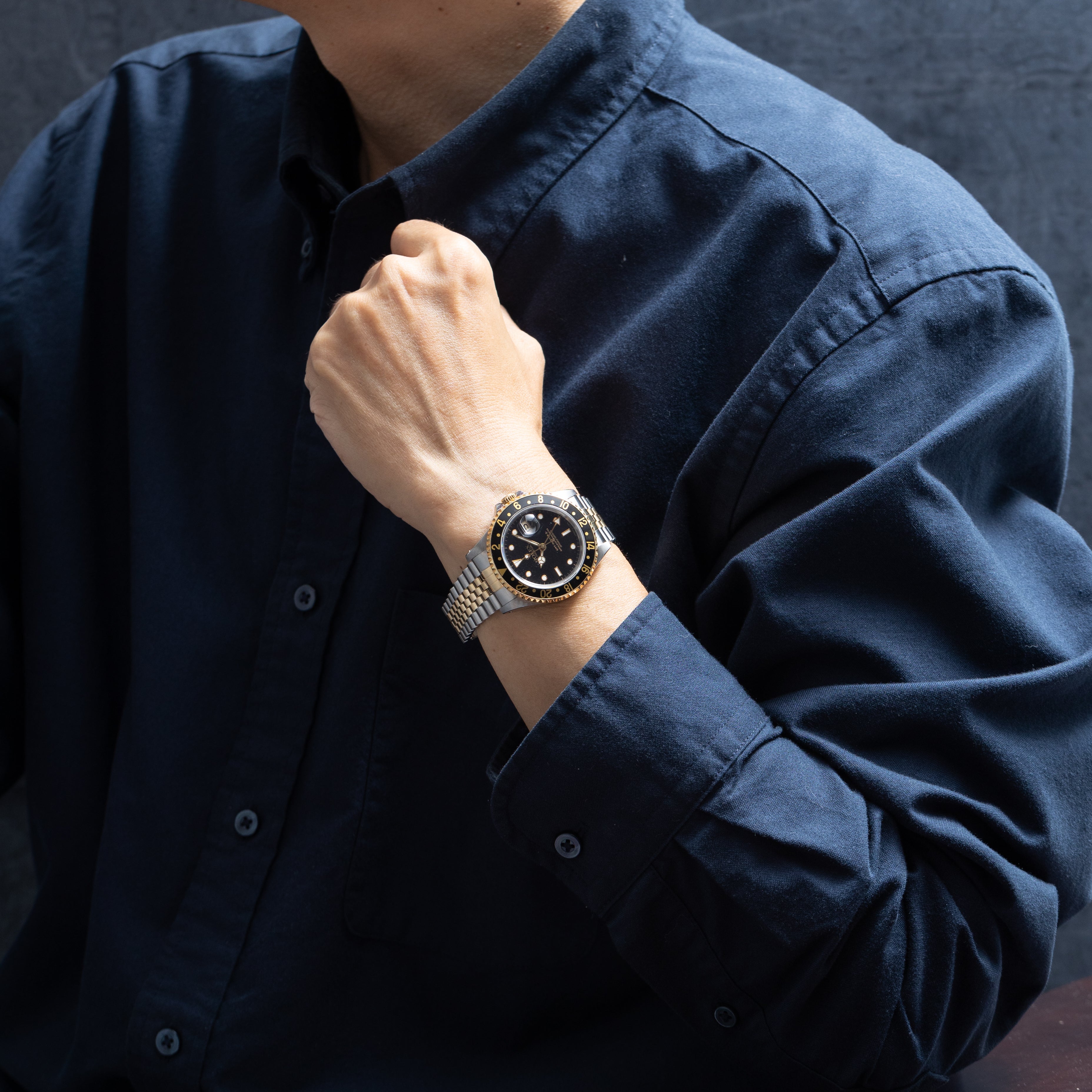 ロレックス GMTマスターⅡ 1998年製 Ref.16713 黒金 箱付き 純正ジュビリーブレス