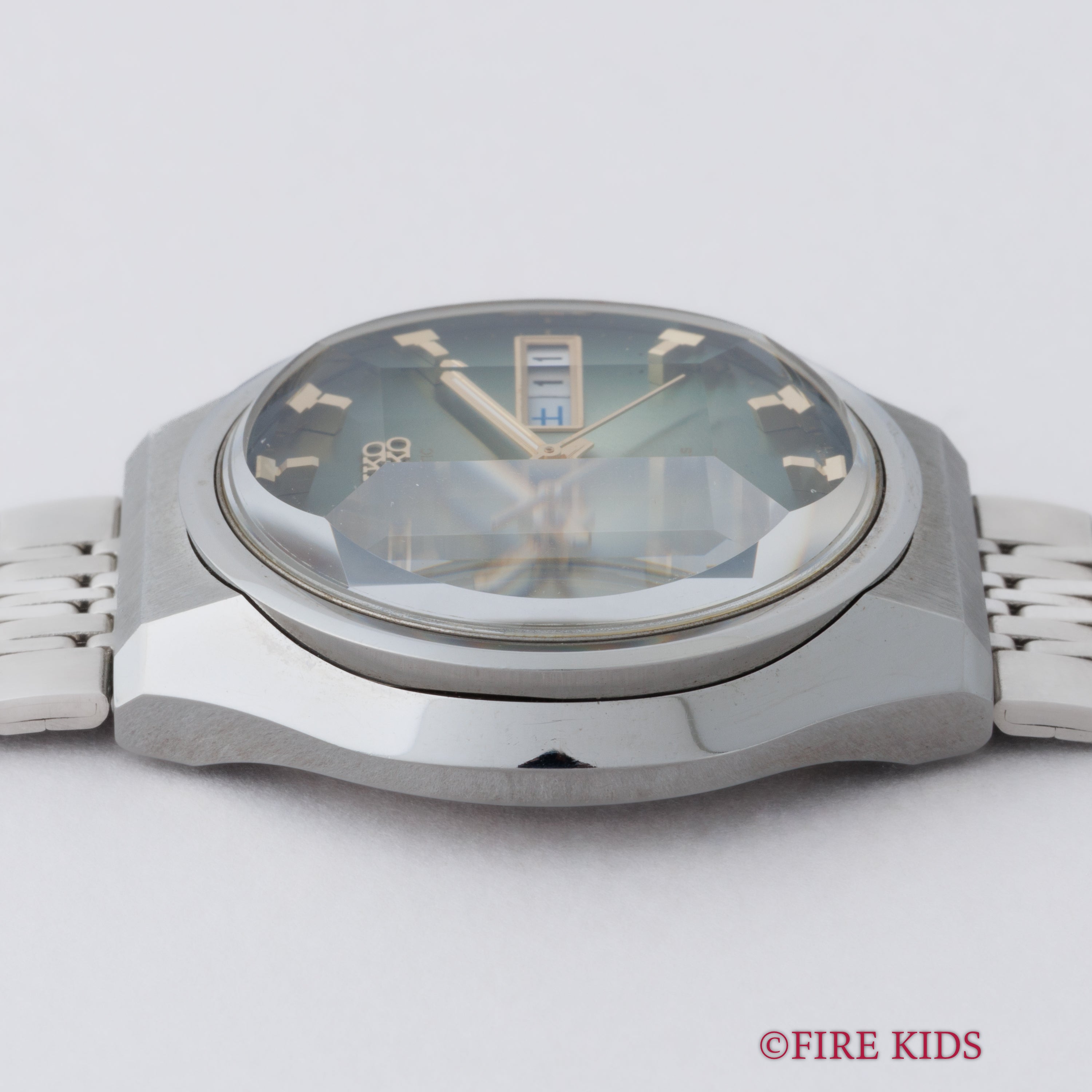 セイコー ロードマチック 1973年製 自動巻き グリーンダイヤル 5面カットガラス 56LM 5606-7320 純正ブレス タグ付き