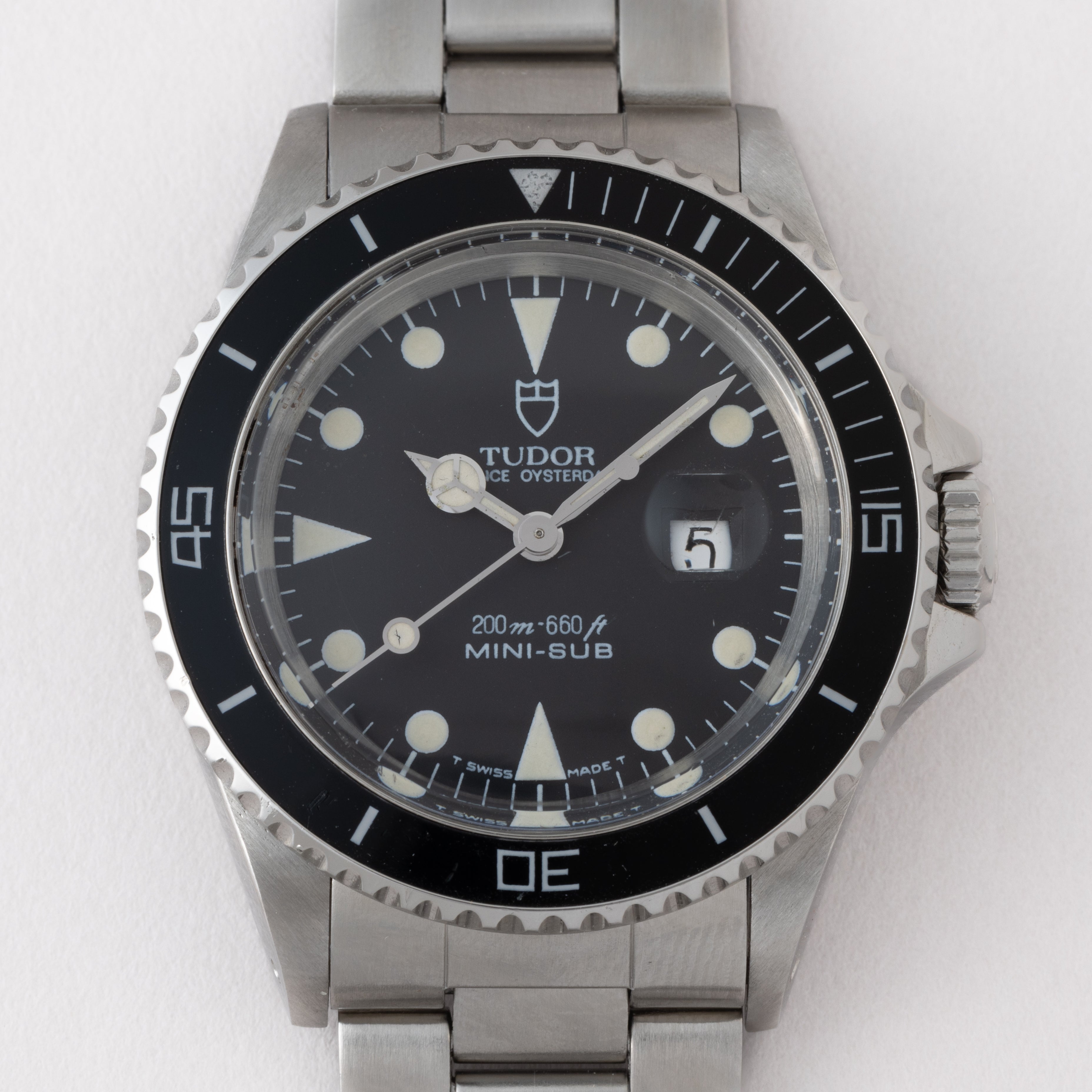 チューダー ミニサブ MINI-SUB 1992年製 王冠リューズ 3連オイスターブレス Ref.73090ブラック