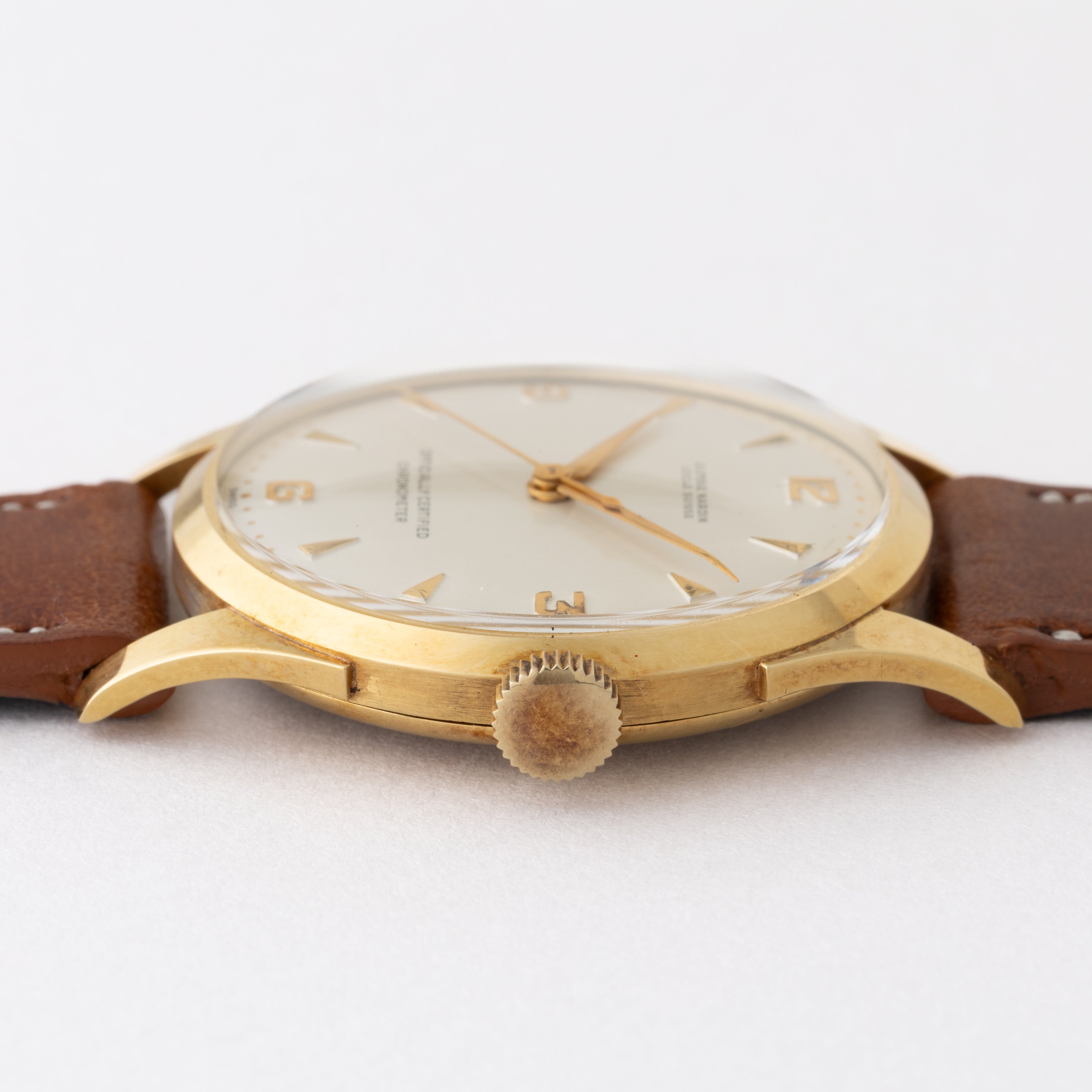 ユリスナルダン クロノメーター 18金無垢 1940年代後半~1950年代前半製 箱、オリジナル尾錠、タグ付き