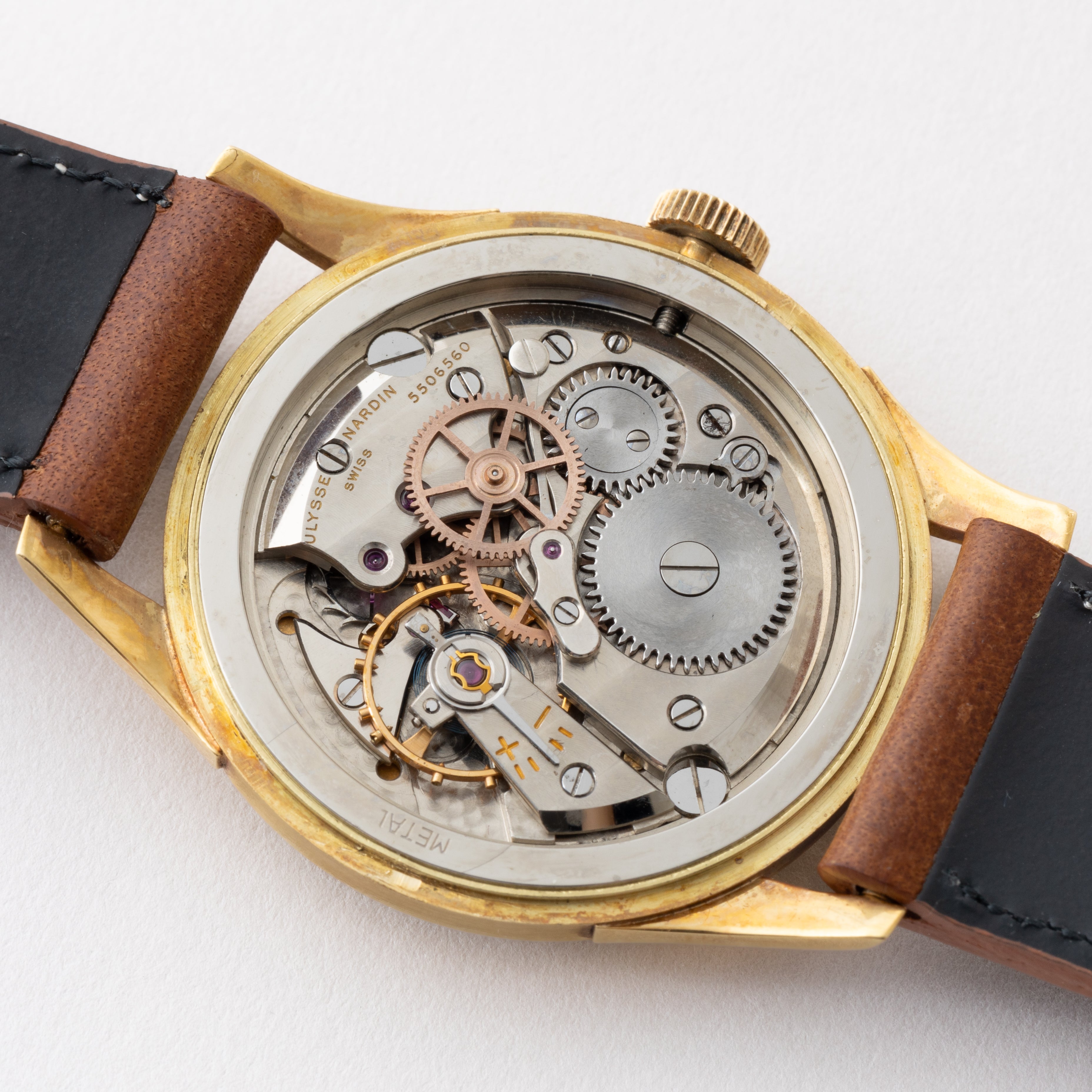 ユリスナルダン クロノメーター 18金無垢 1940年代後半~1950年代前半製 箱、オリジナル尾錠、タグ付き