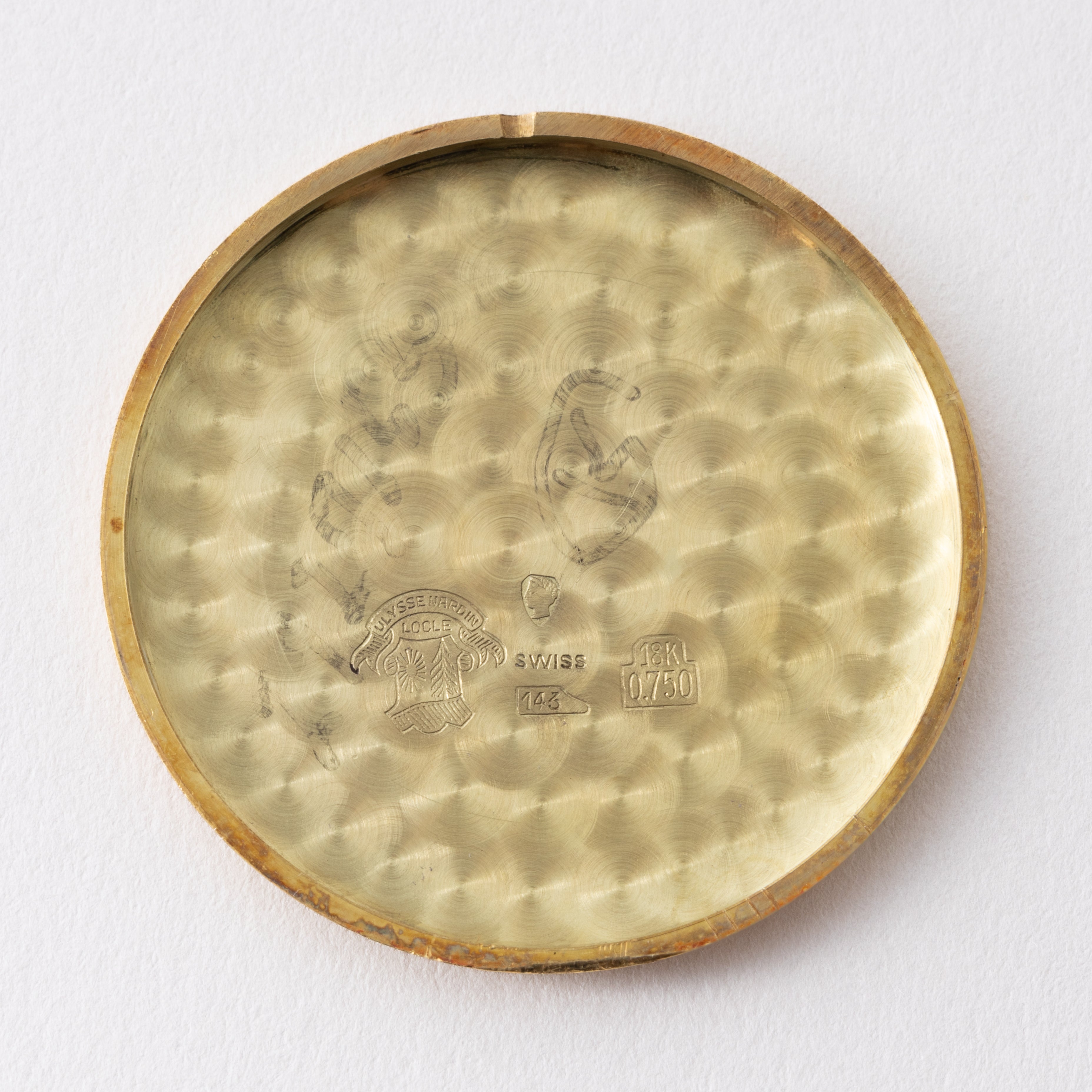 ユリスナルダン クロノメーター 18金無垢 1940年代後半~1950年代前半製 箱、オリジナル尾錠、タグ付き