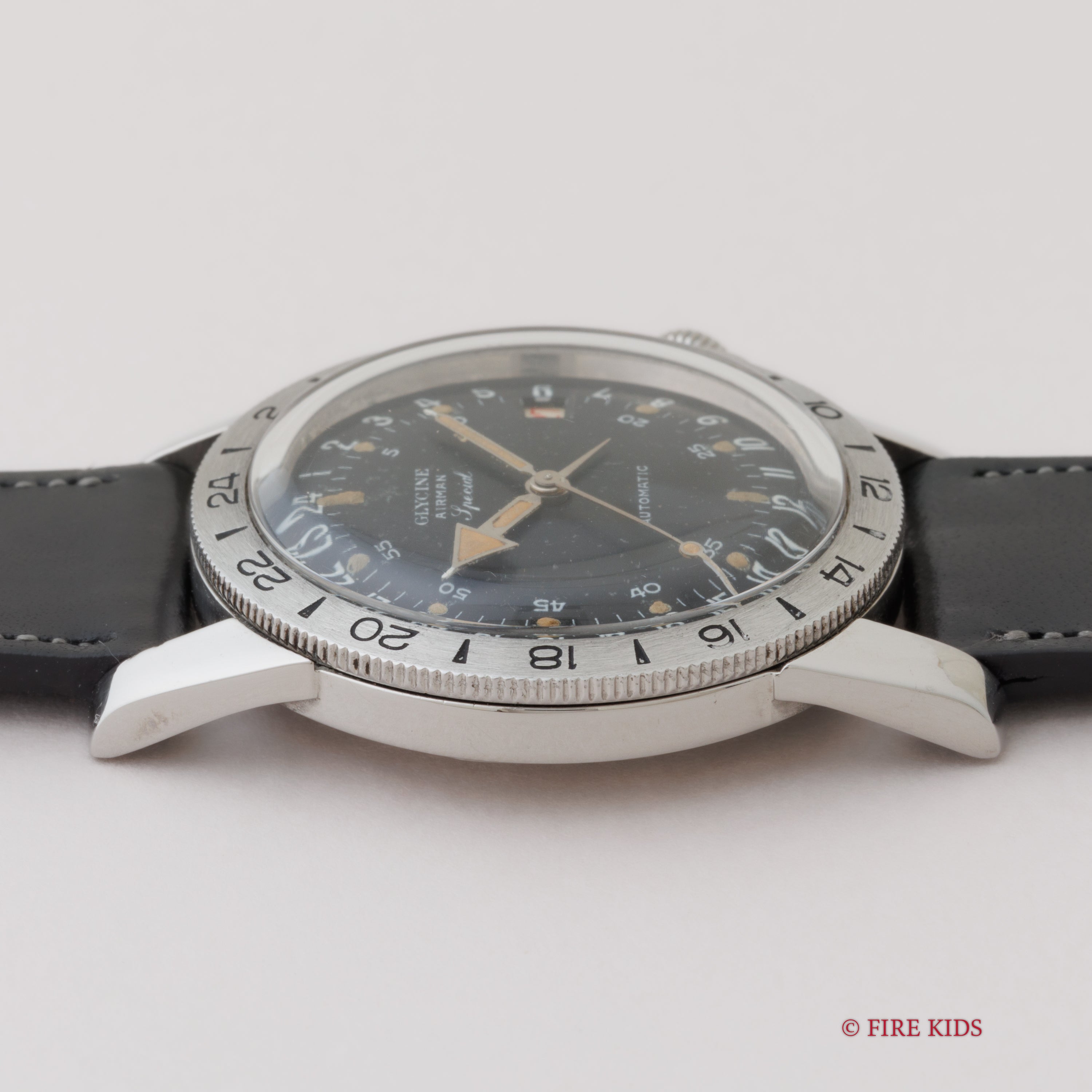 グリシン エアマン スペシャル 24時間時計 1960年代製 秒針規制装置 赤カレンダー パイロットウォッチ