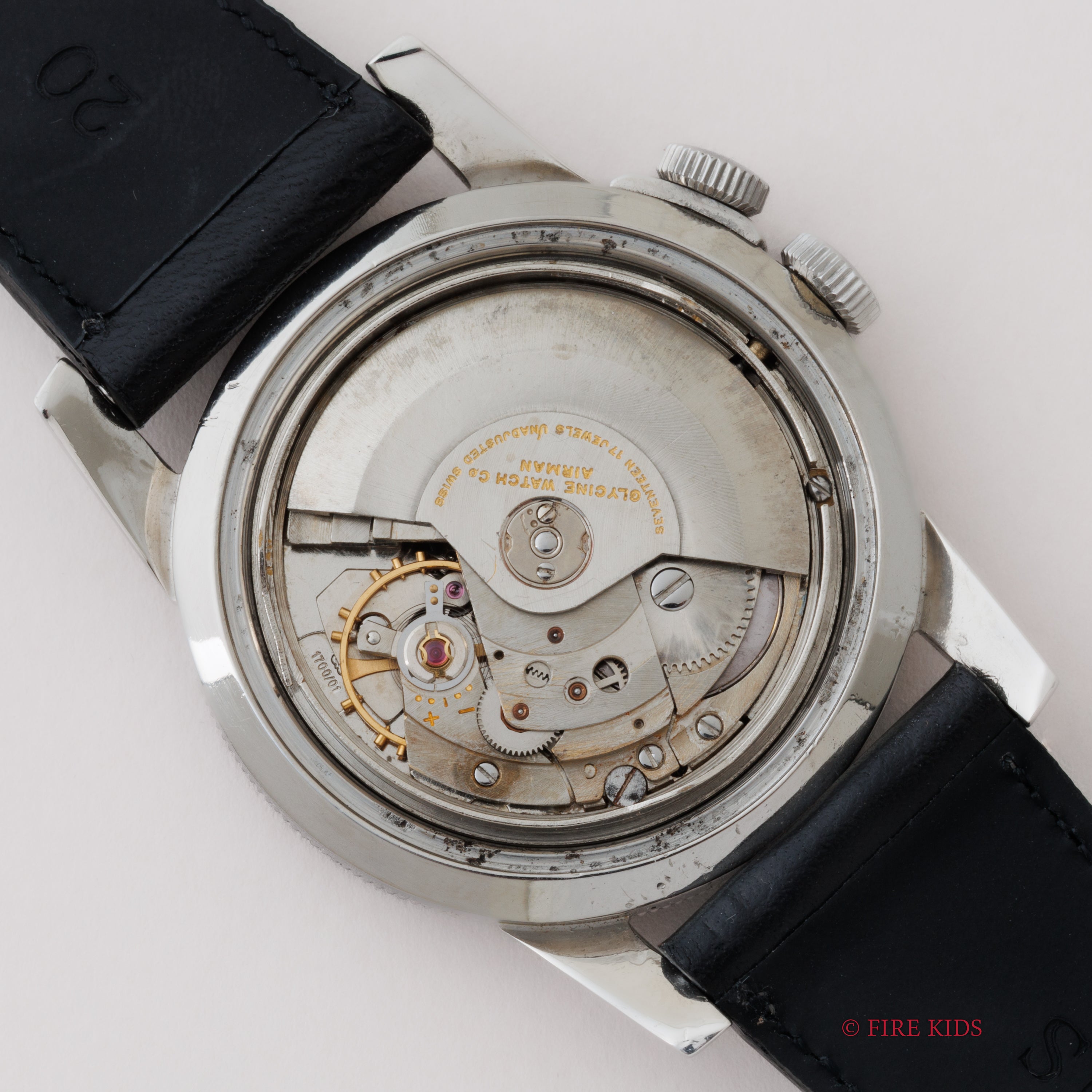 グリシン エアマン スペシャル 24時間時計 1960年代製 秒針規制装置 赤カレンダー パイロットウォッチ