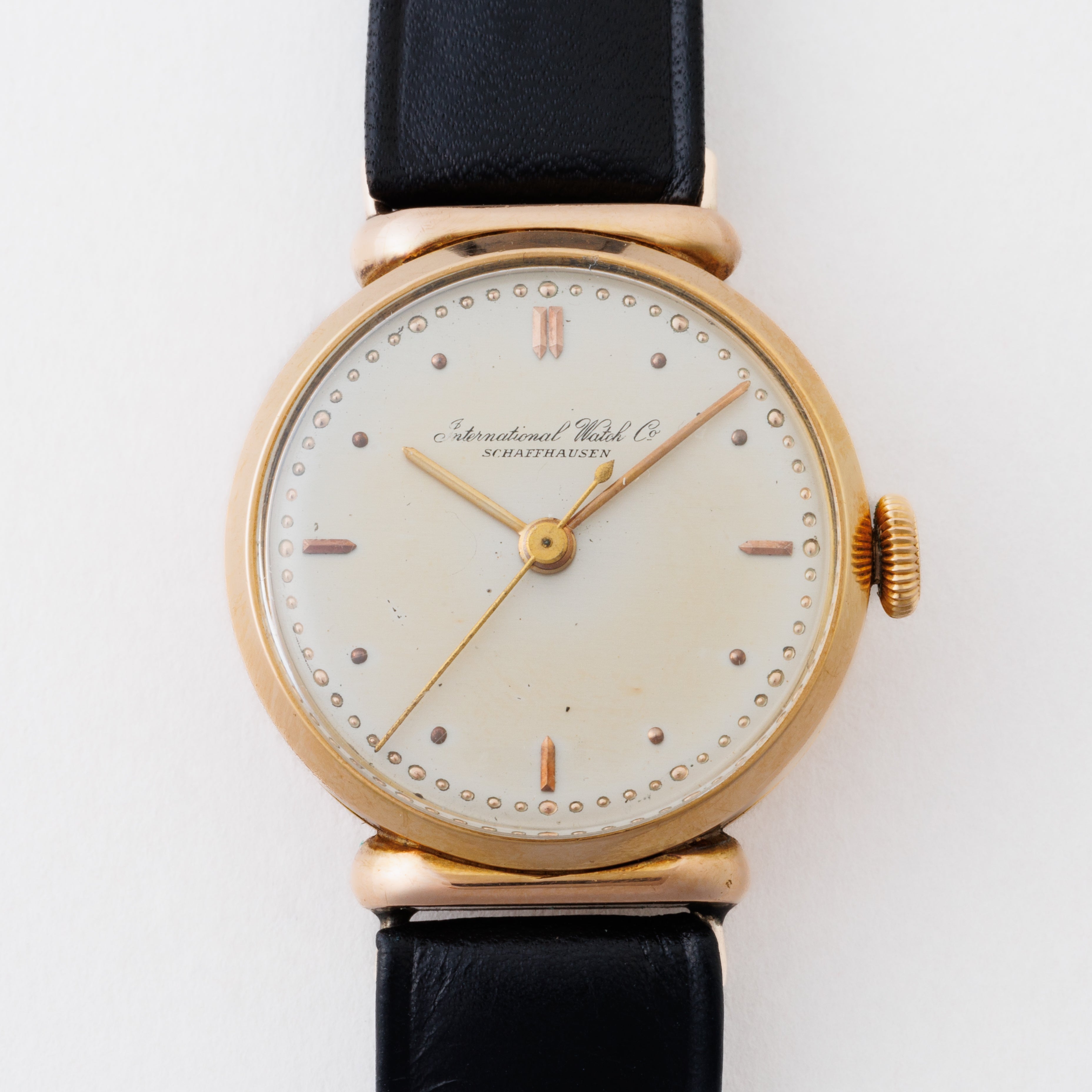 IWC 18金無垢ピンクゴールドラウンドケース 1947年製 Cal.60 手巻き