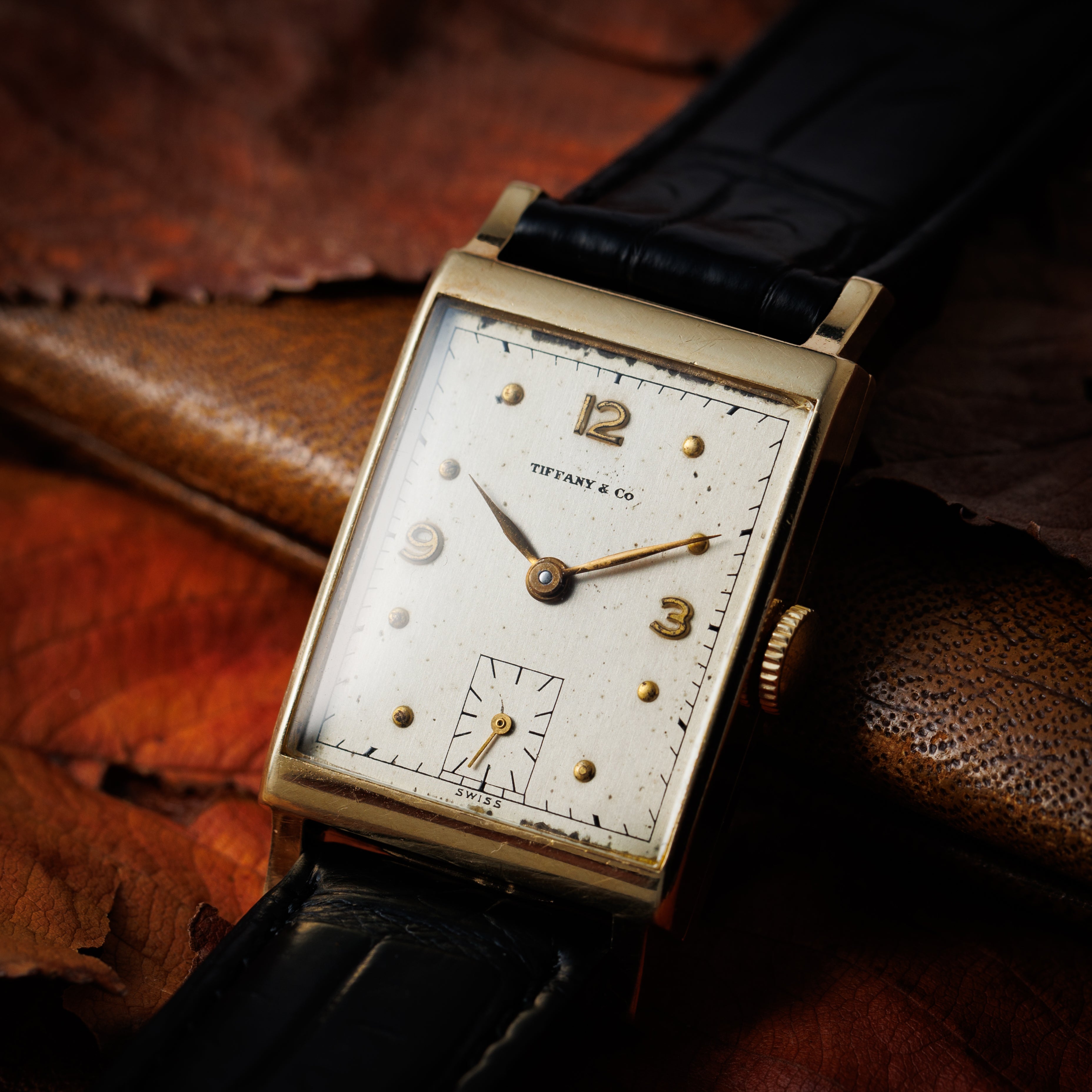 ティファニー レクタンギュラー 1940年代製 14金イエローゴールド 手巻き