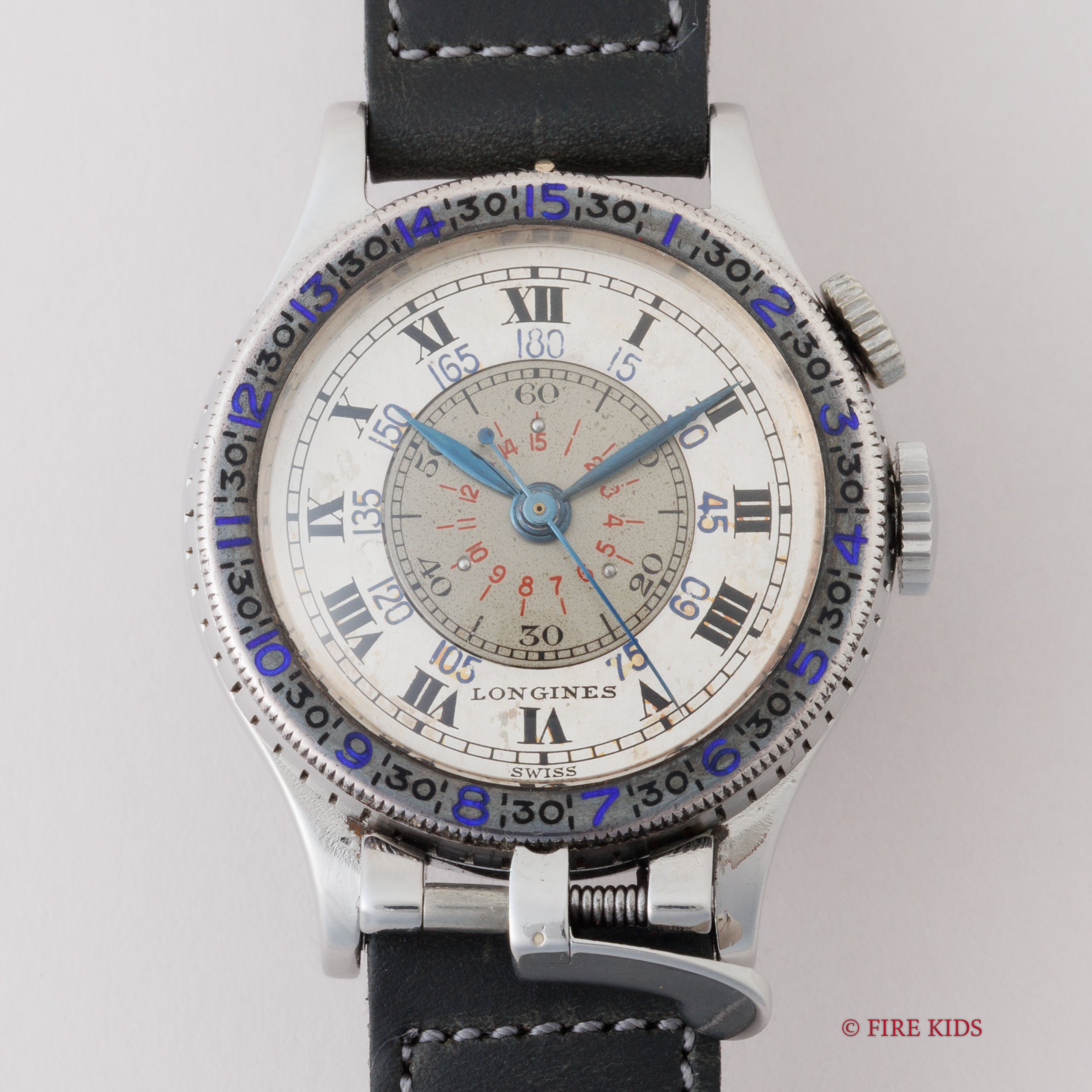 ロンジン リンドバーグ 1949年製 アワーアングルウォッチ レバー式ベゼルロック Cal.12L