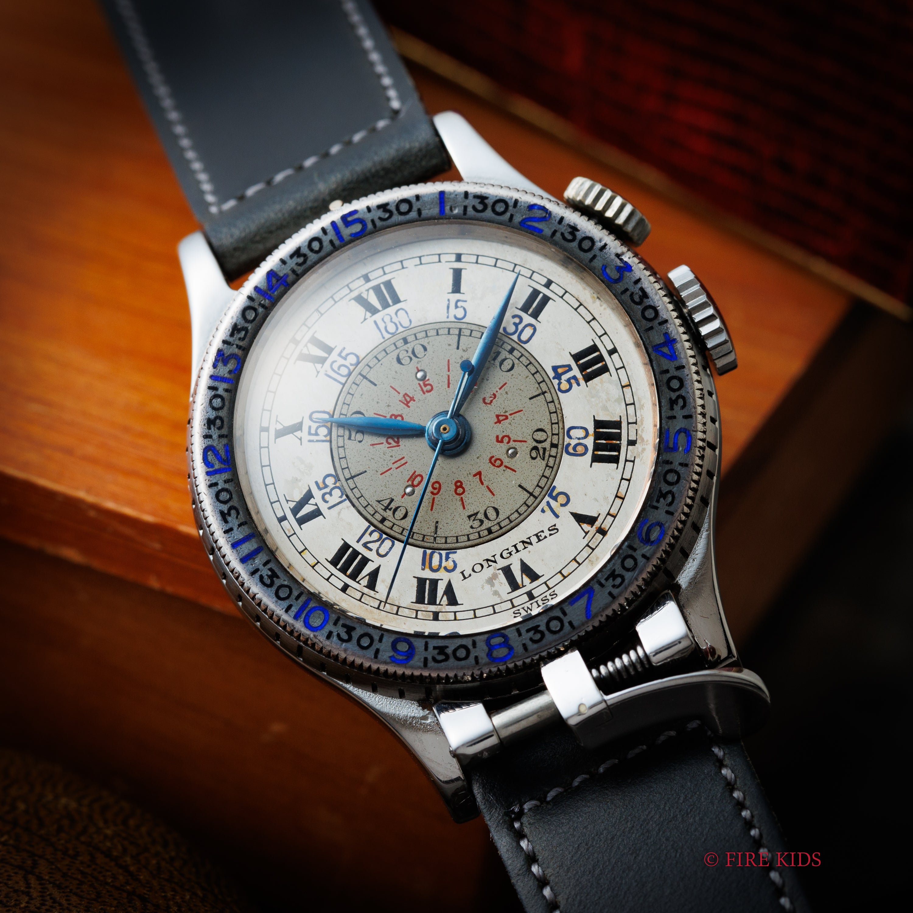 ロンジン リンドバーグ 1949年製 アワーアングルウォッチ レバー式ベゼルロック Cal.12L