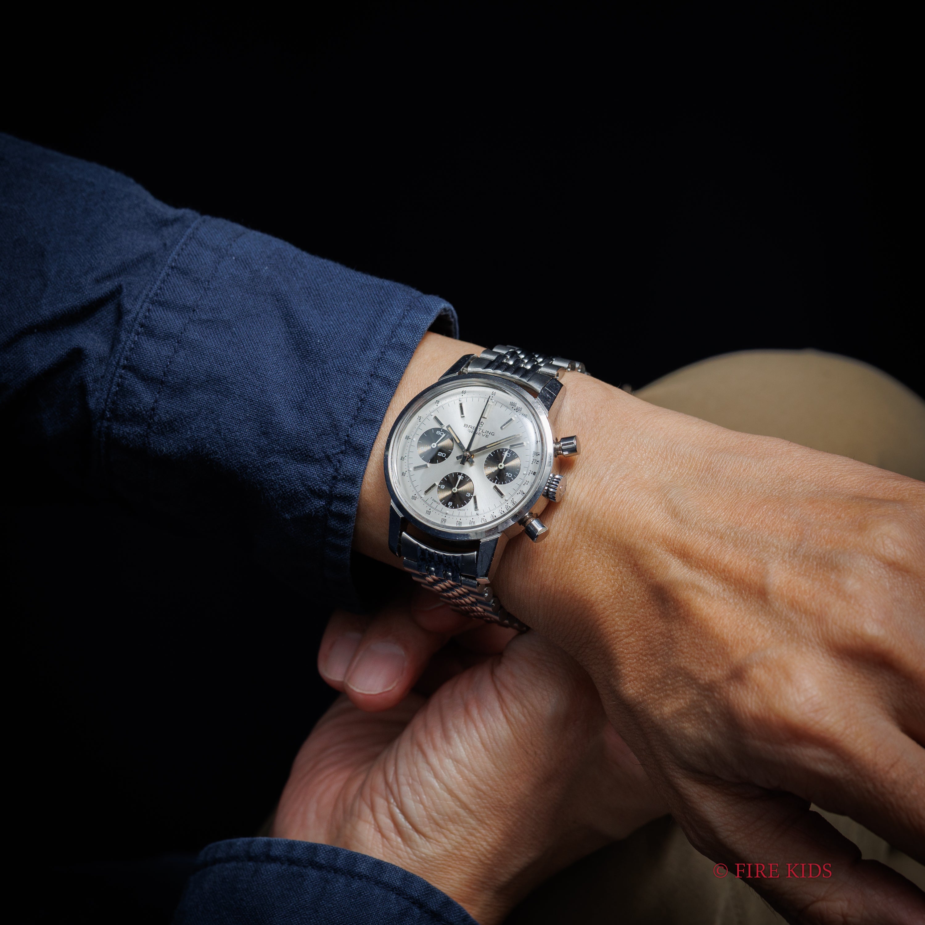 ブライトリング 1970年代製 3レジスター クロノグラフ SS 手巻 バルジュー7736