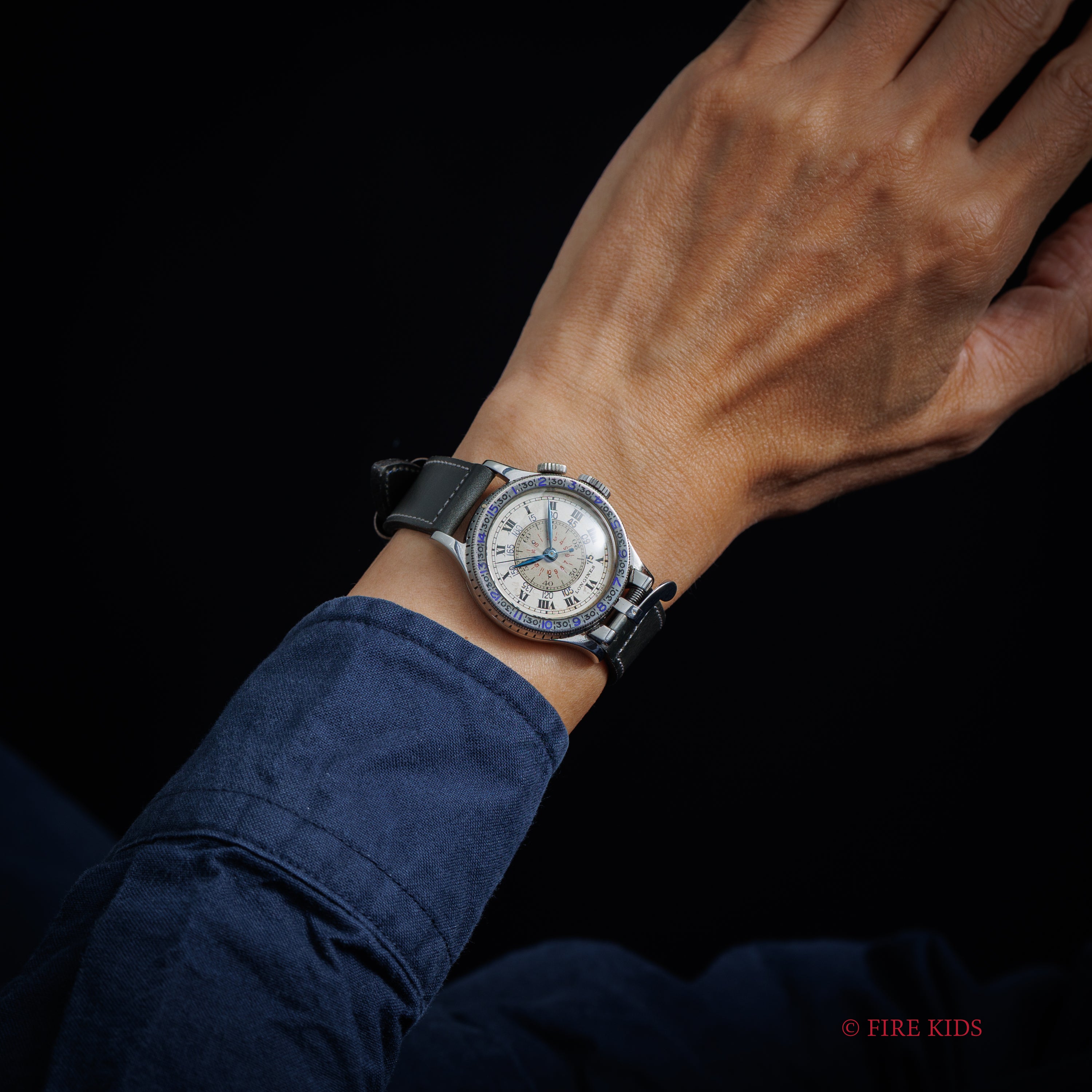 ロンジン リンドバーグ 1949年製 アワーアングルウォッチ レバー式ベゼルロック Cal.12L