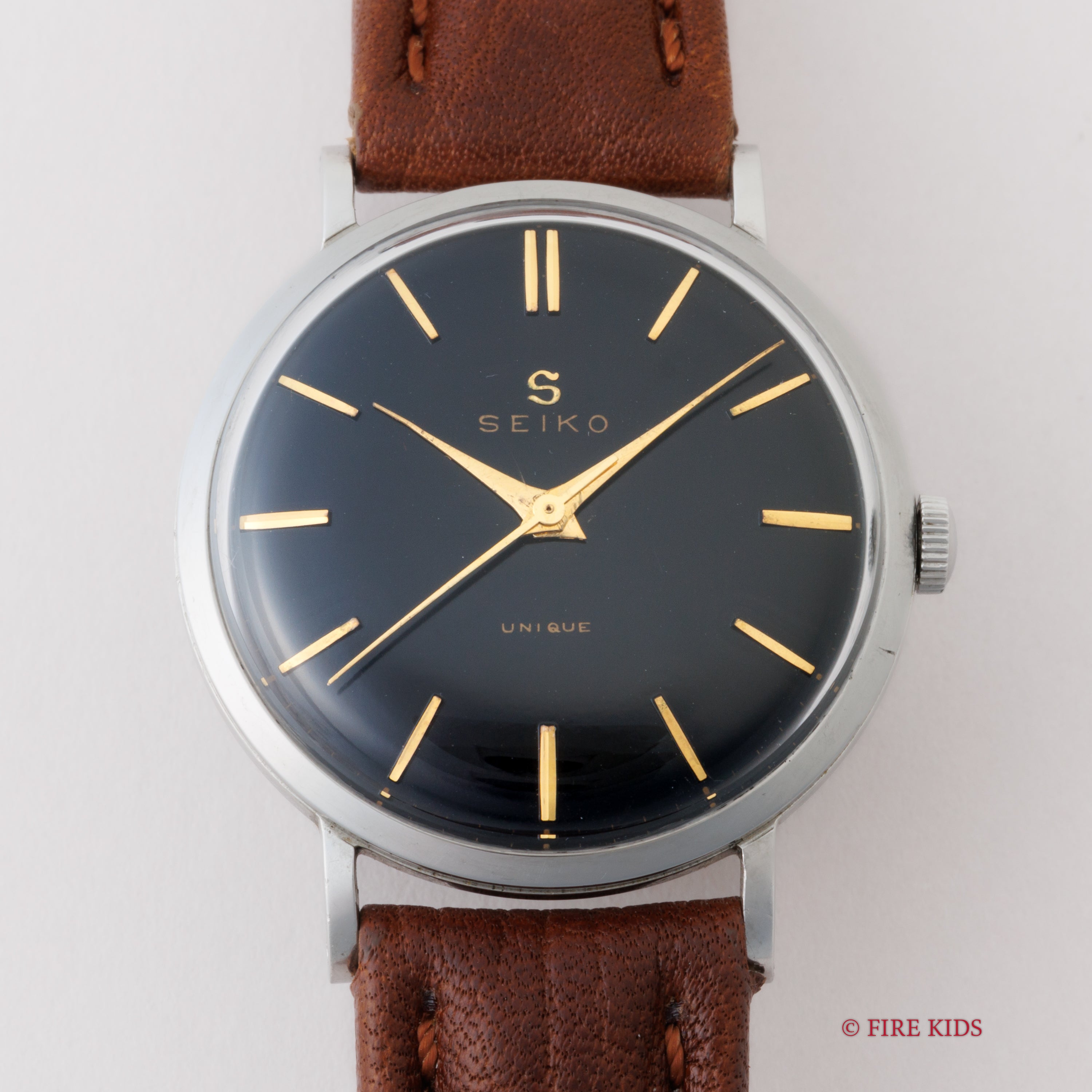 セイコー ユニーク ブラックダイヤル 1950年代製 Ref.J14001 手巻き ステンレスケース