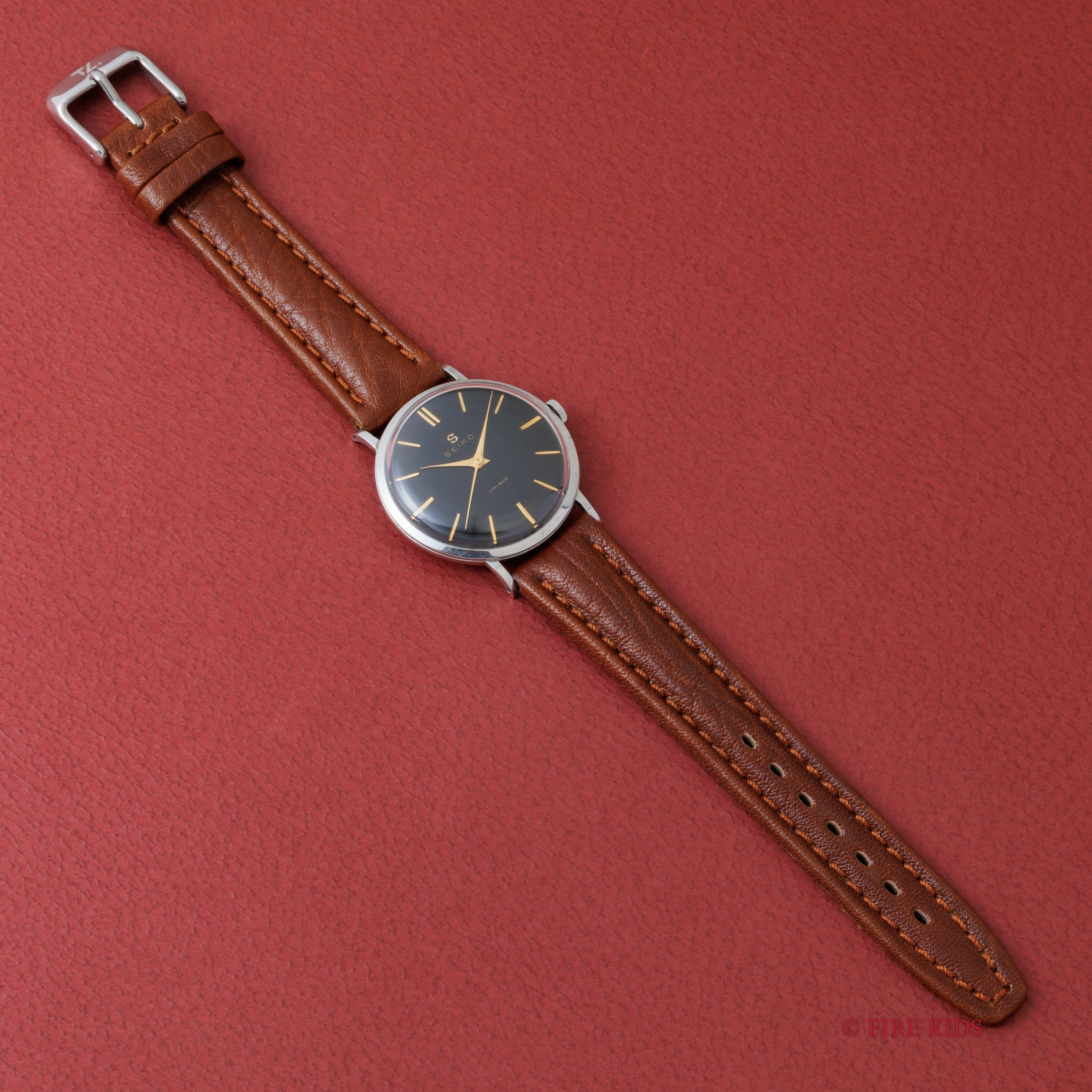 セイコー ユニーク ブラックダイヤル 1950年代製 Ref.J14001 手巻き ステンレスケース