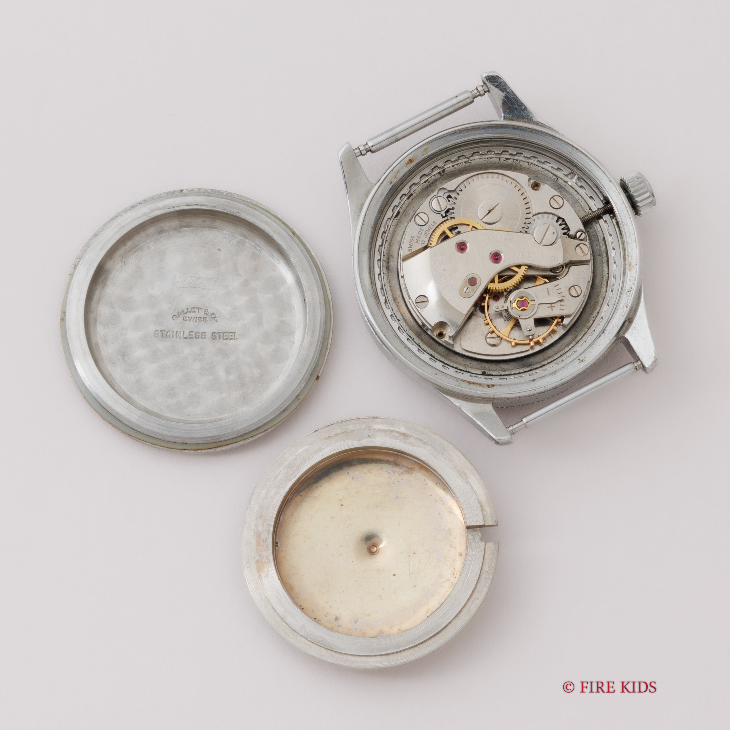 ラシン ギャレット 飛びアラビアダイヤル 1940年代 手巻き センターセコンド