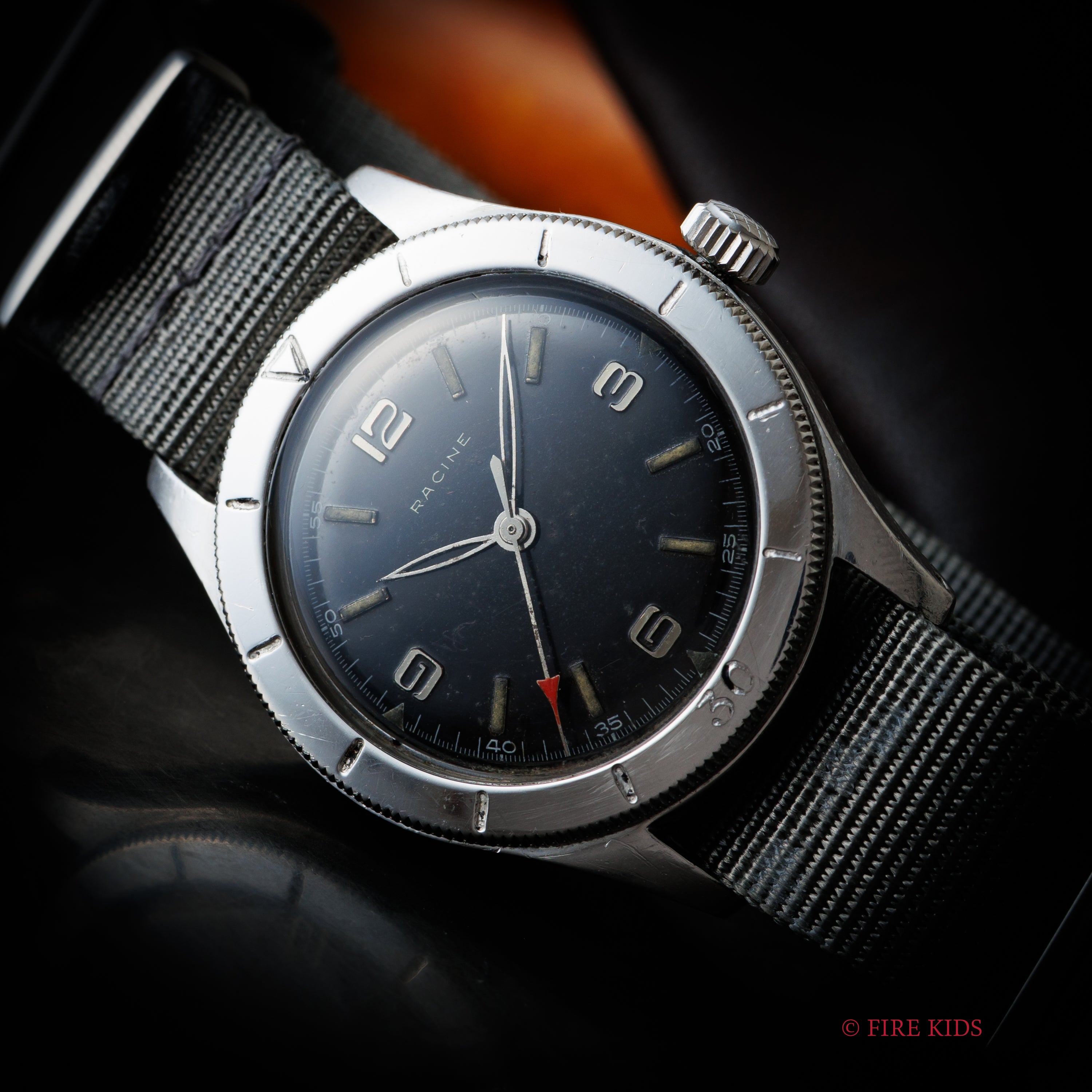 ラシン ギャレット 飛びアラビアダイヤル 1940年代 手巻き センターセコンド