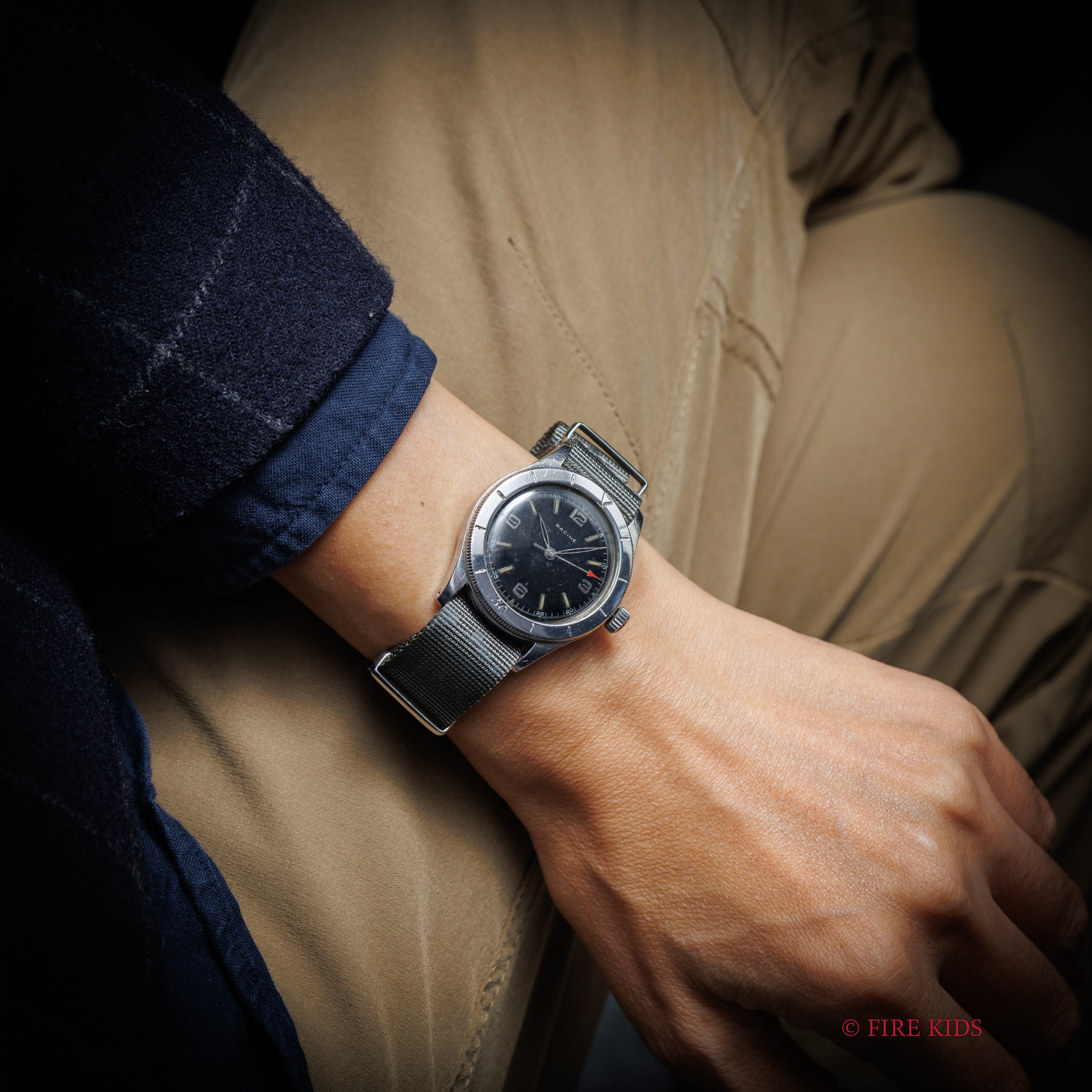 ラシン ギャレット 飛びアラビアダイヤル 1940年代 手巻き センターセコンド