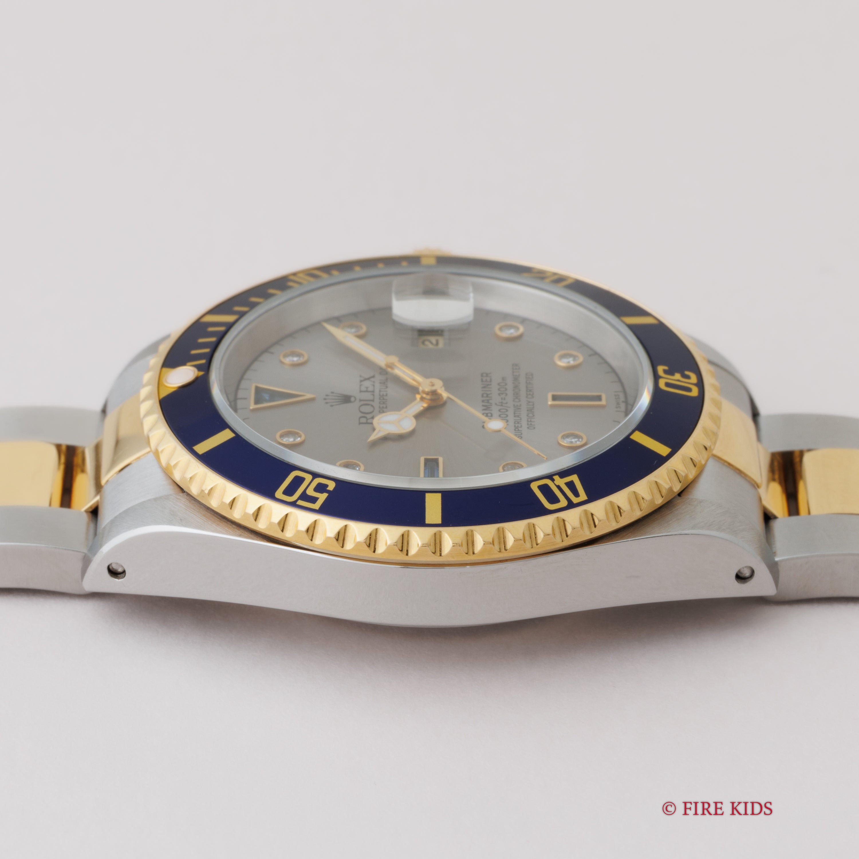 ロレックス サブマリーナー 1998~99年製 コンビ Ref.16613SG グレーダイヤル8Pダイヤ 3Pサファイア