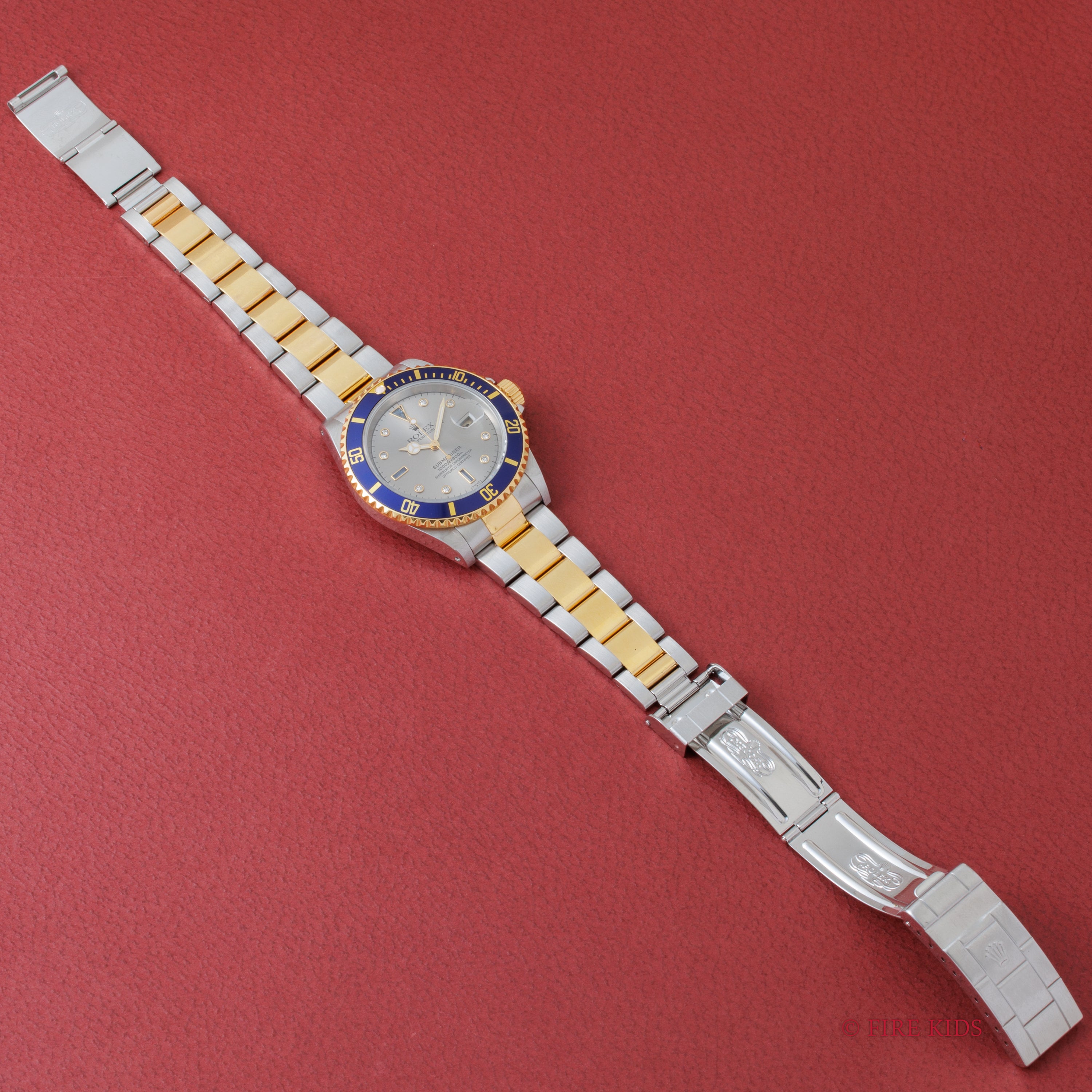 ロレックス サブマリーナー 1998~99年製 コンビ Ref.16613SG グレーダイヤル8Pダイヤ 3Pサファイア