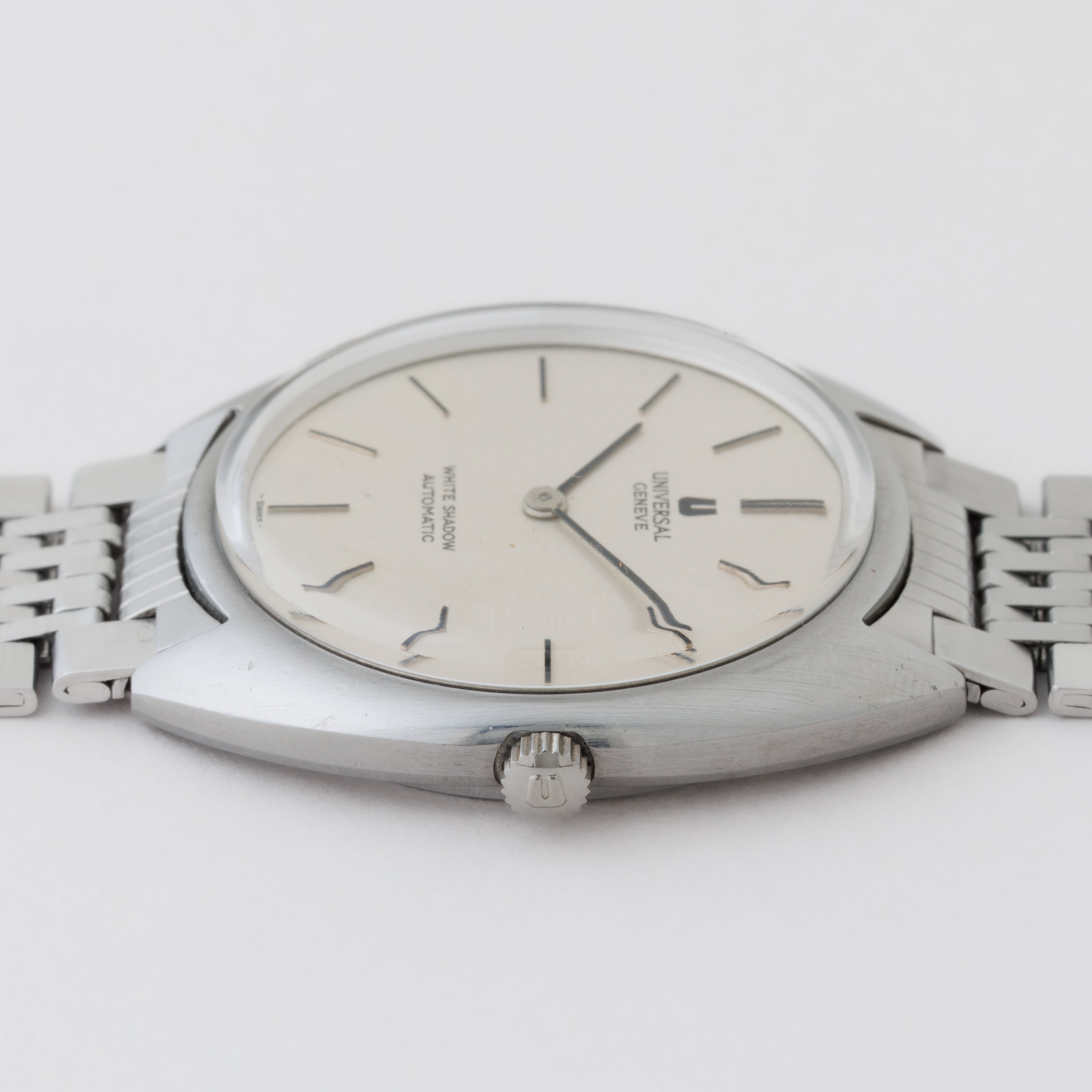 ユニバーサル・ジュネーブ ホワイトシャドウ 1970年代製 マイクローター自動巻き 純正ブレス