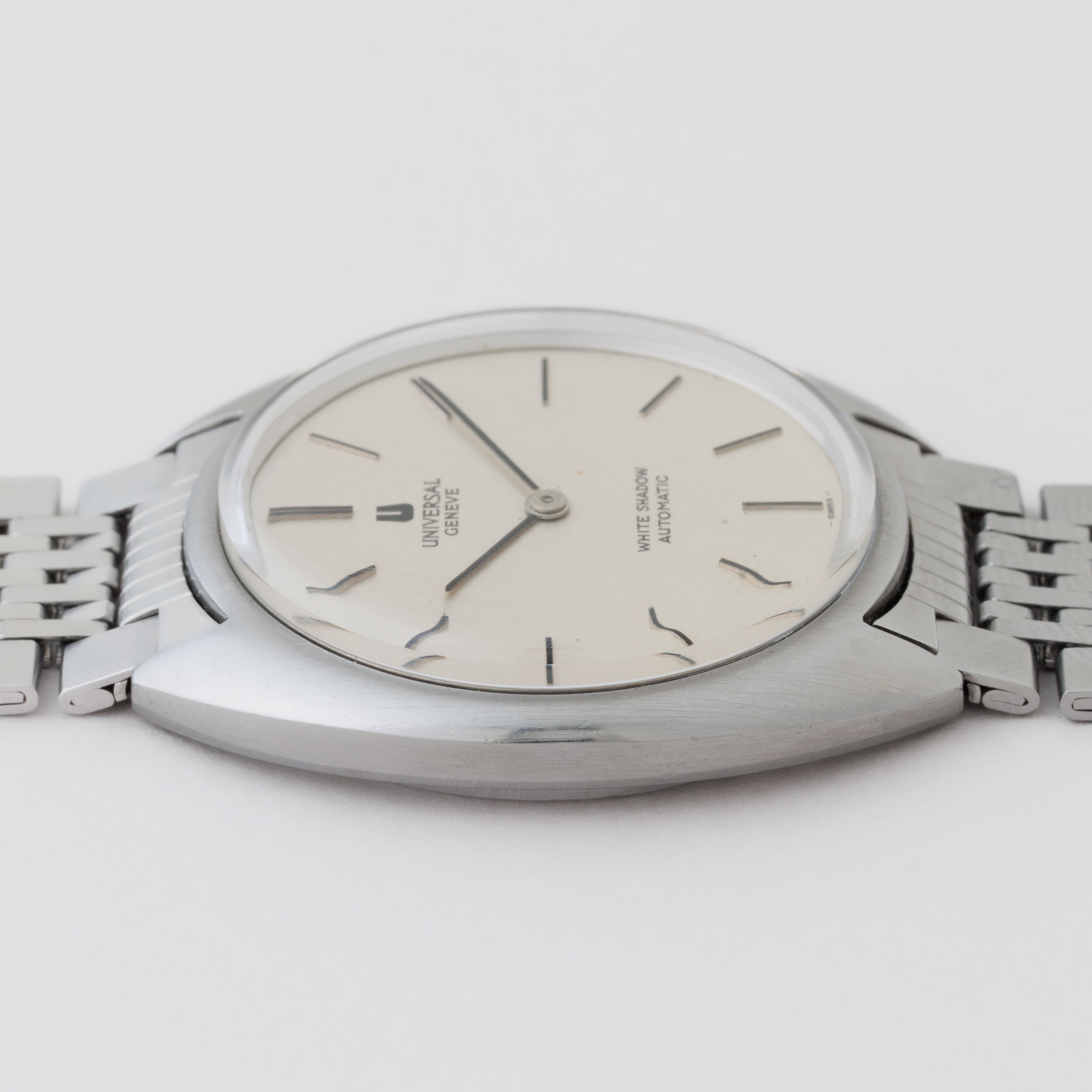 ユニバーサル・ジュネーブ ホワイトシャドウ 1970年代製 マイクローター自動巻き 純正ブレス