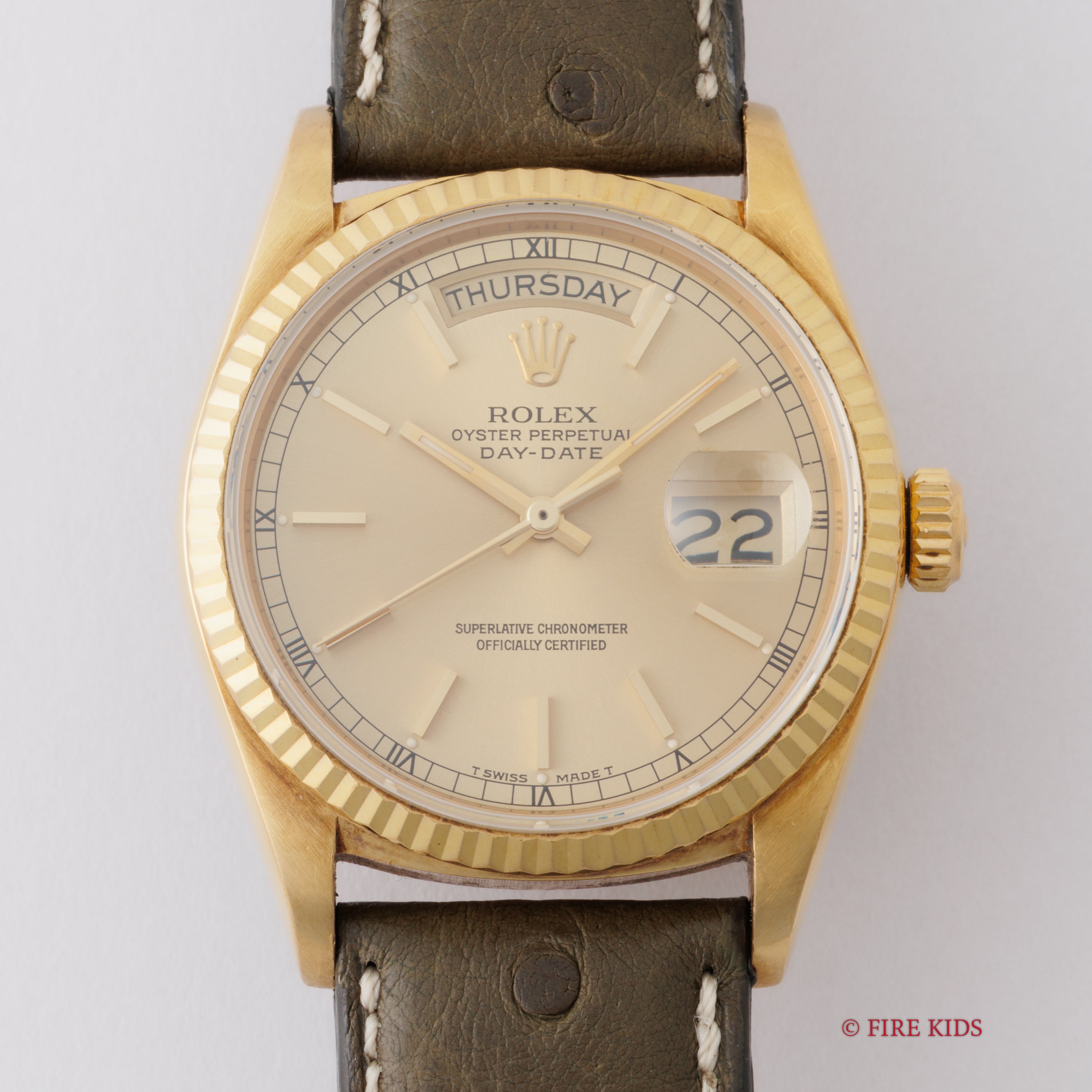 ロレックス デイデイト 1987~88年製 18金無垢シャンパンダイヤル Ref.18038 純正GP王冠尾錠