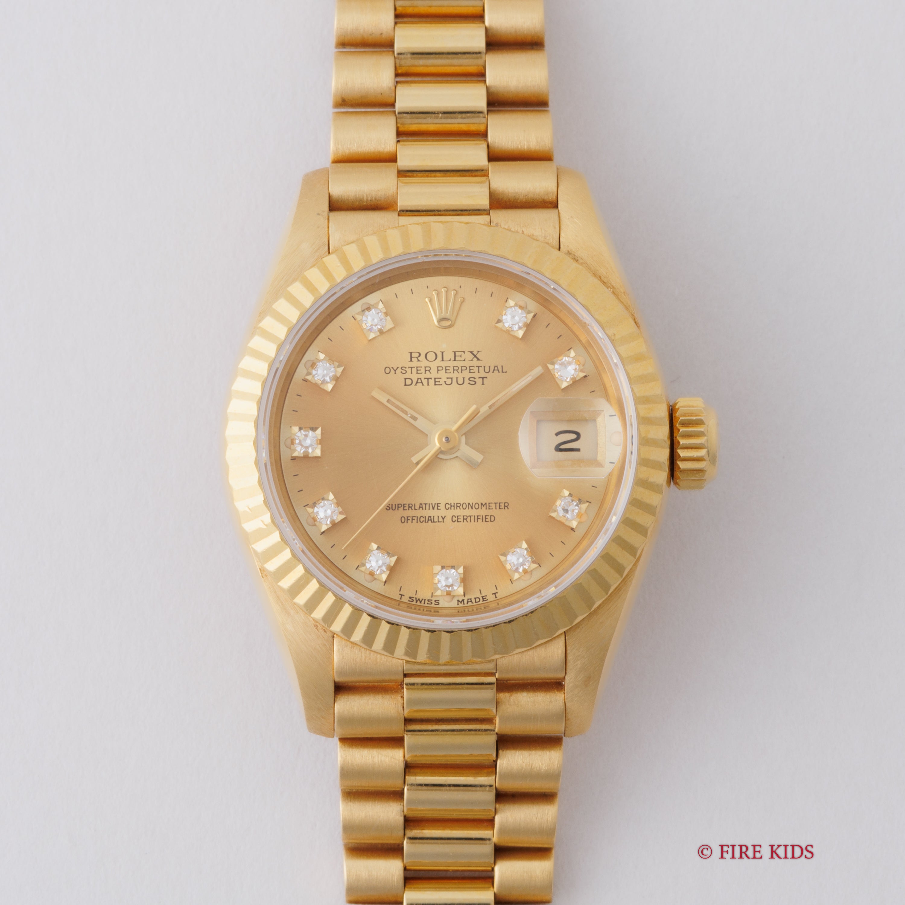 ロレックス 18金無垢レディース デイトジャスト 10Pダイヤ 1990年製(平成2年製) Ref.69178