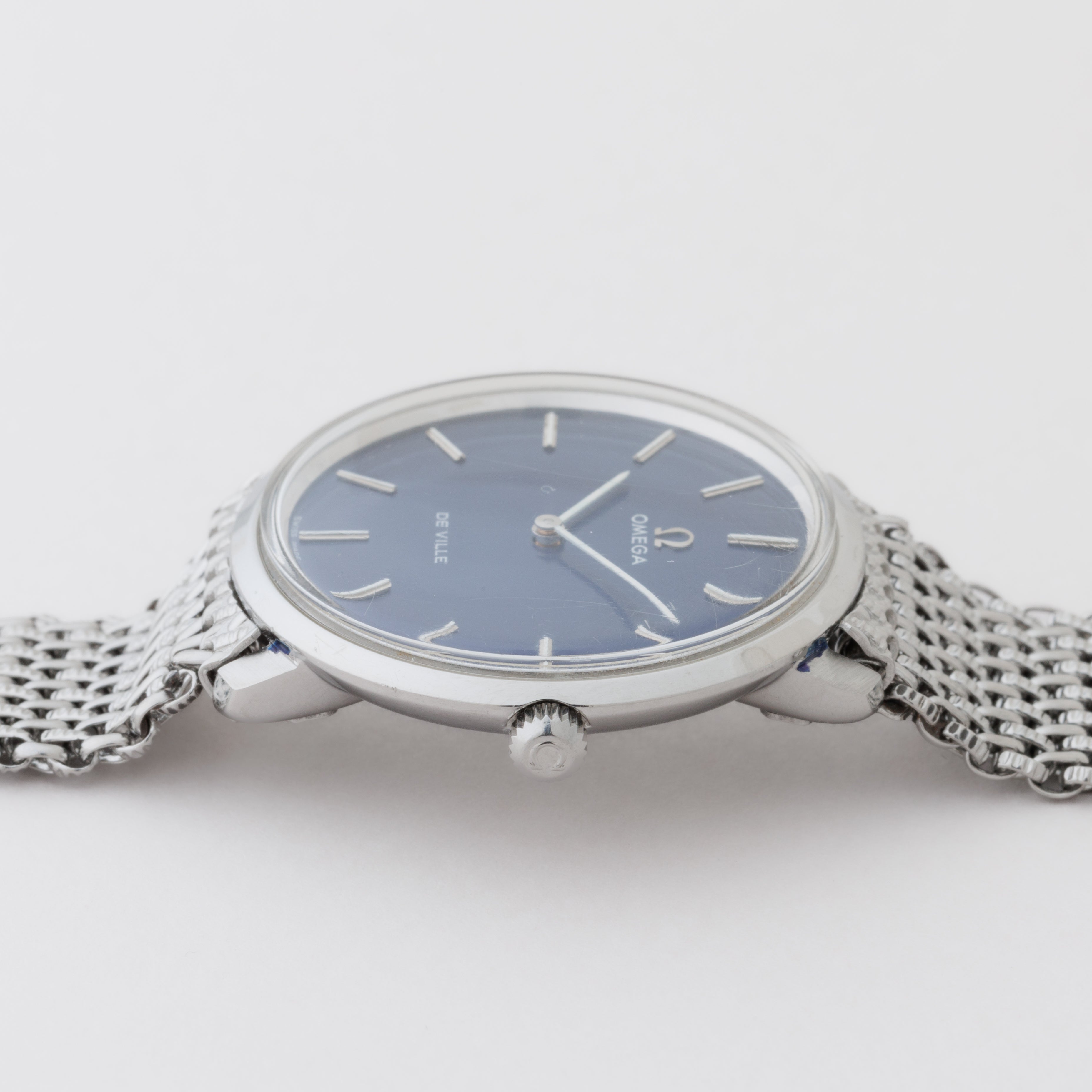 オメガ デ・ヴィル 1971年製 ブルーダイヤル 純正ブレス付き 薄型手巻き