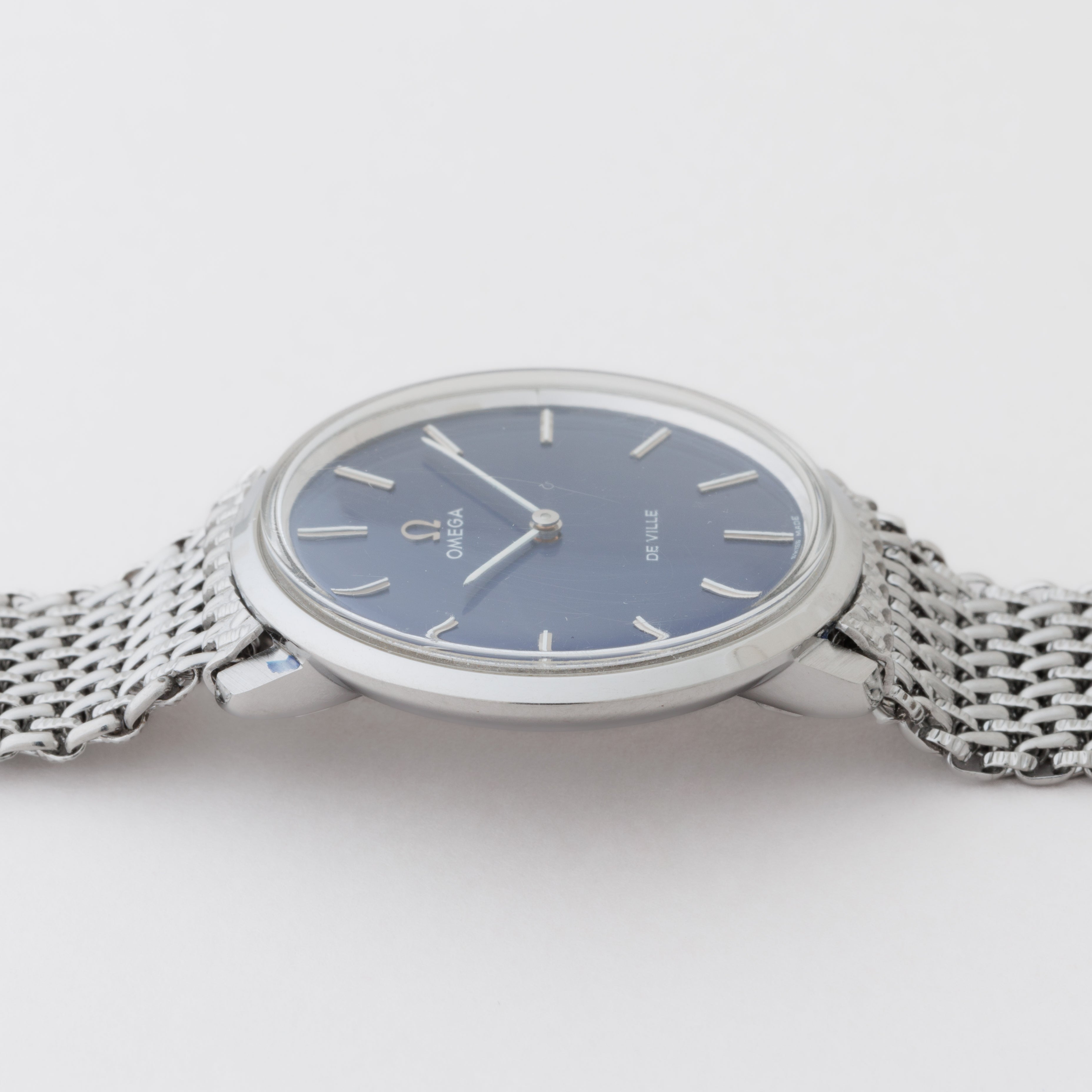 オメガ デ・ヴィル 1971年製 ブルーダイヤル 純正ブレス付き 薄型手巻き