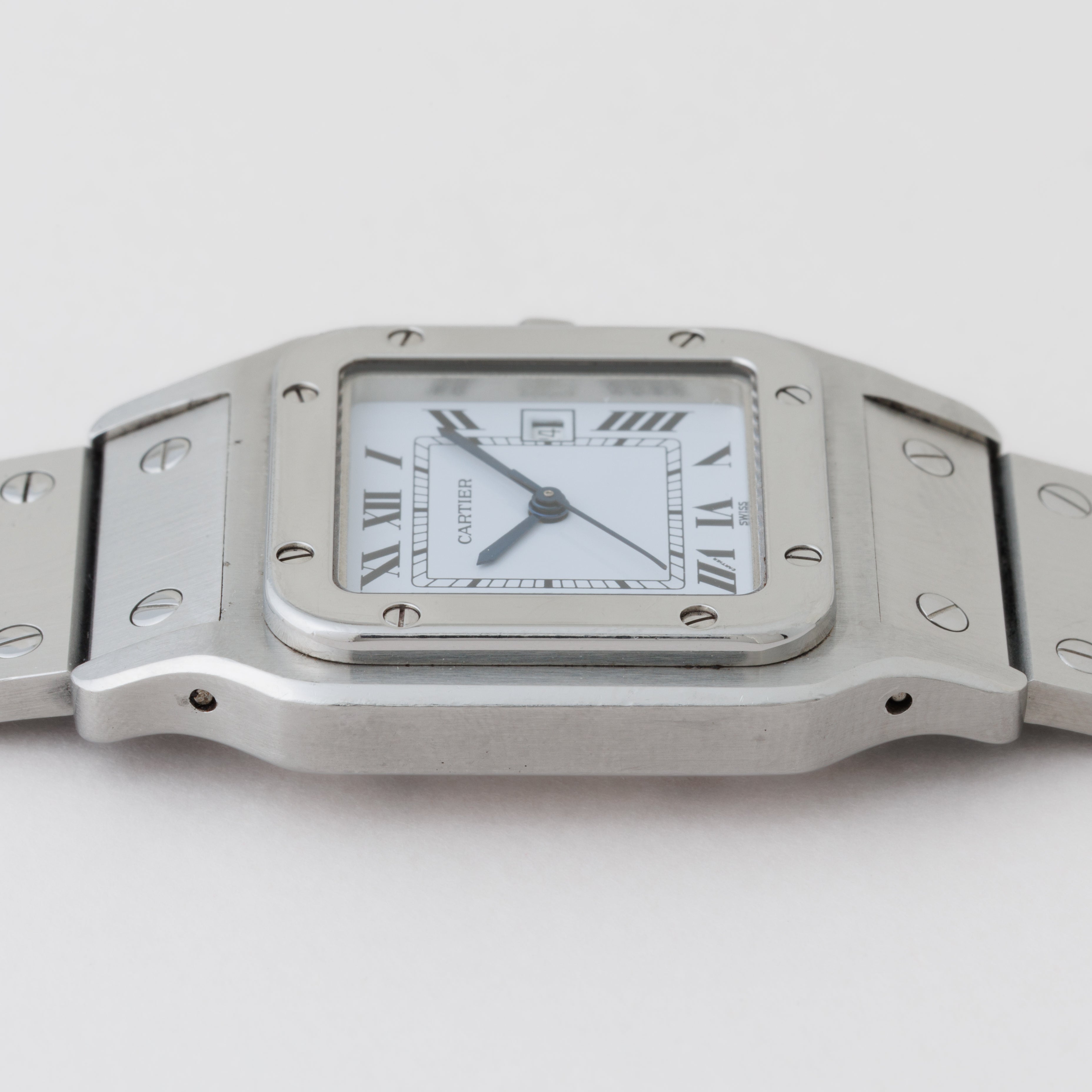 カルティエ サントス LMサイズ 1980年(昭和55年)発行ギャラ付 Ref.2960 ステンレスケース 自動巻き 修理明細 ポーチ付き