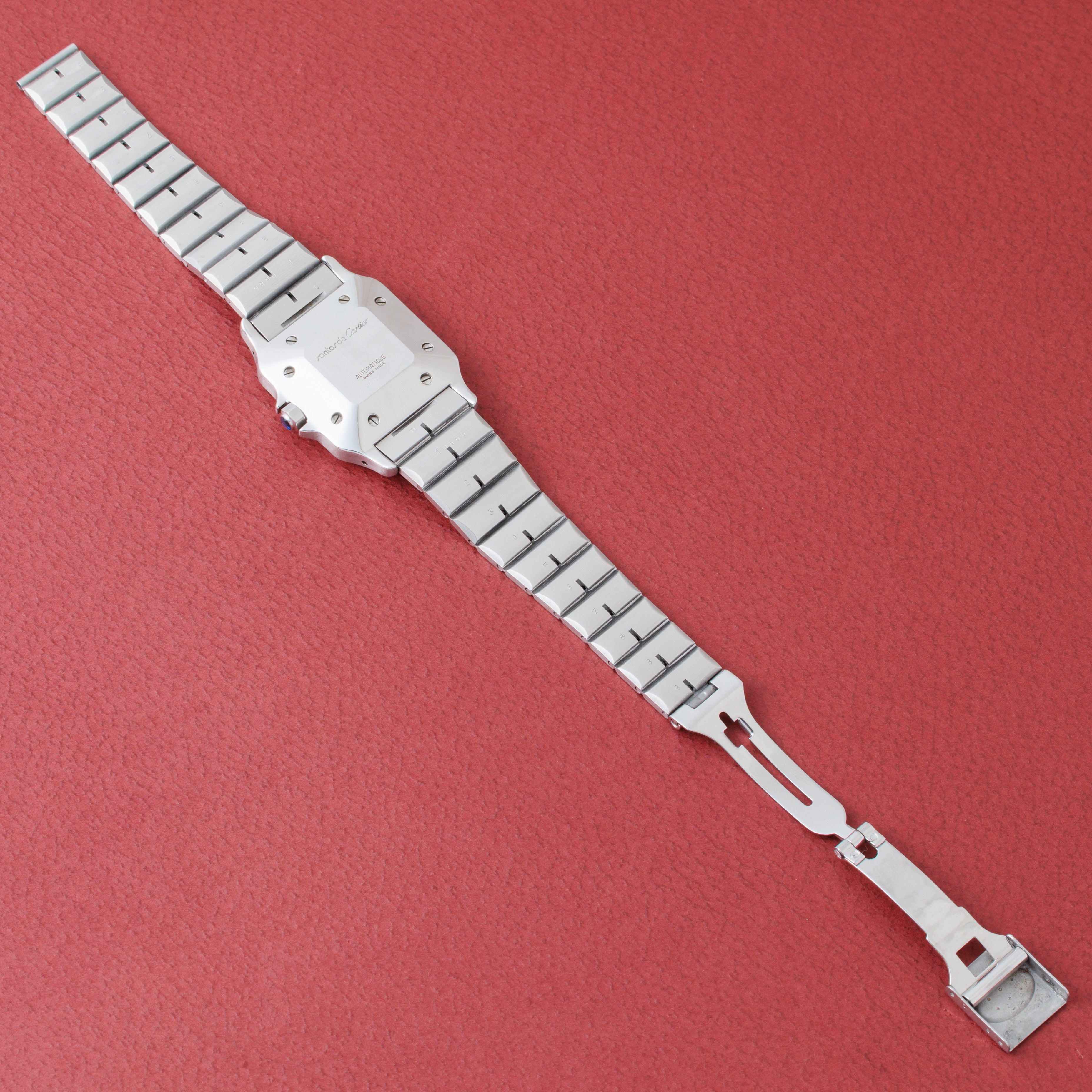 カルティエ サントス LMサイズ 1980年(昭和55年)発行ギャラ付 Ref.2960 ステンレスケース 自動巻き 修理明細 ポーチ付き