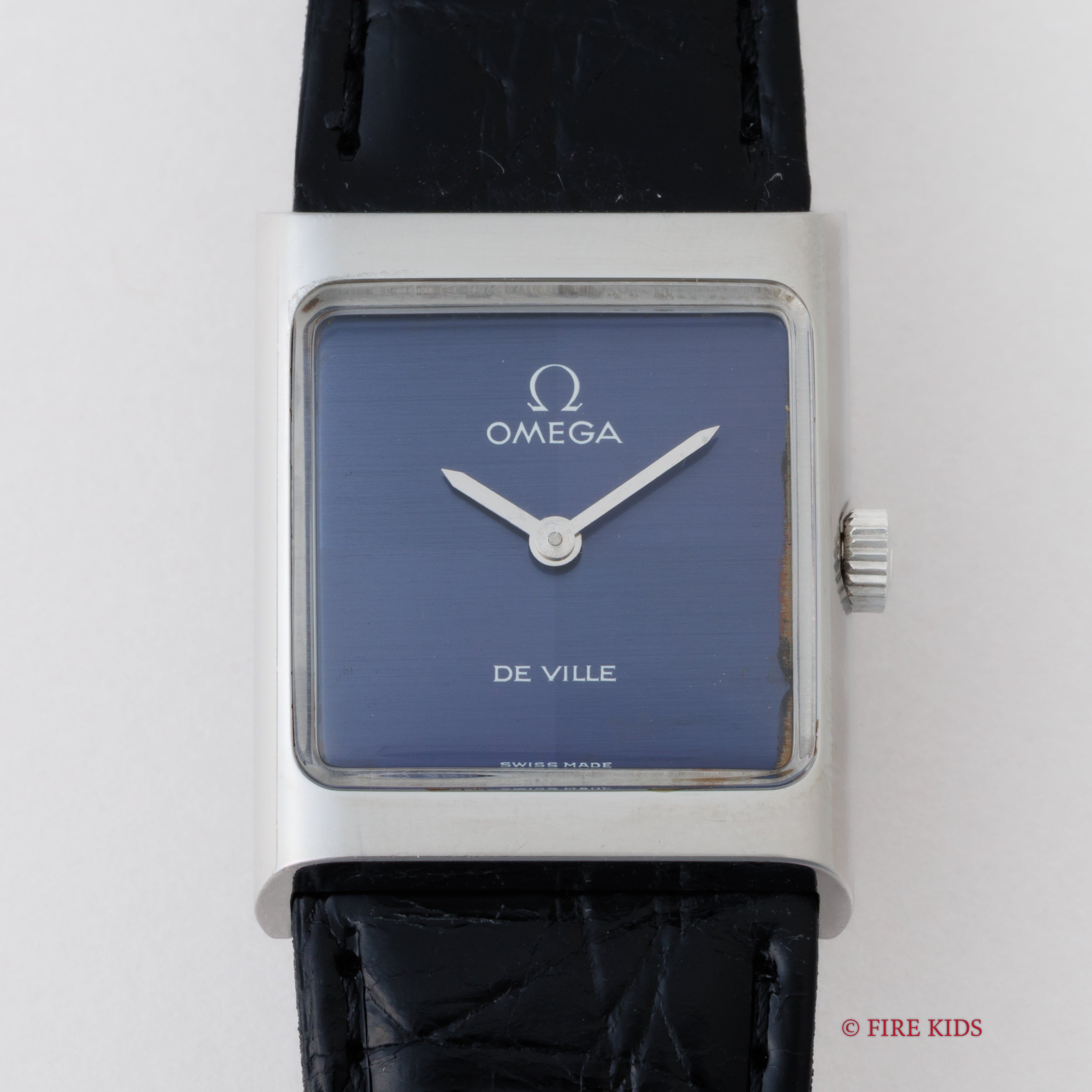 オメガ デ・ヴィル 角型ケース ブルークロスダイヤル 1973年製 手巻き