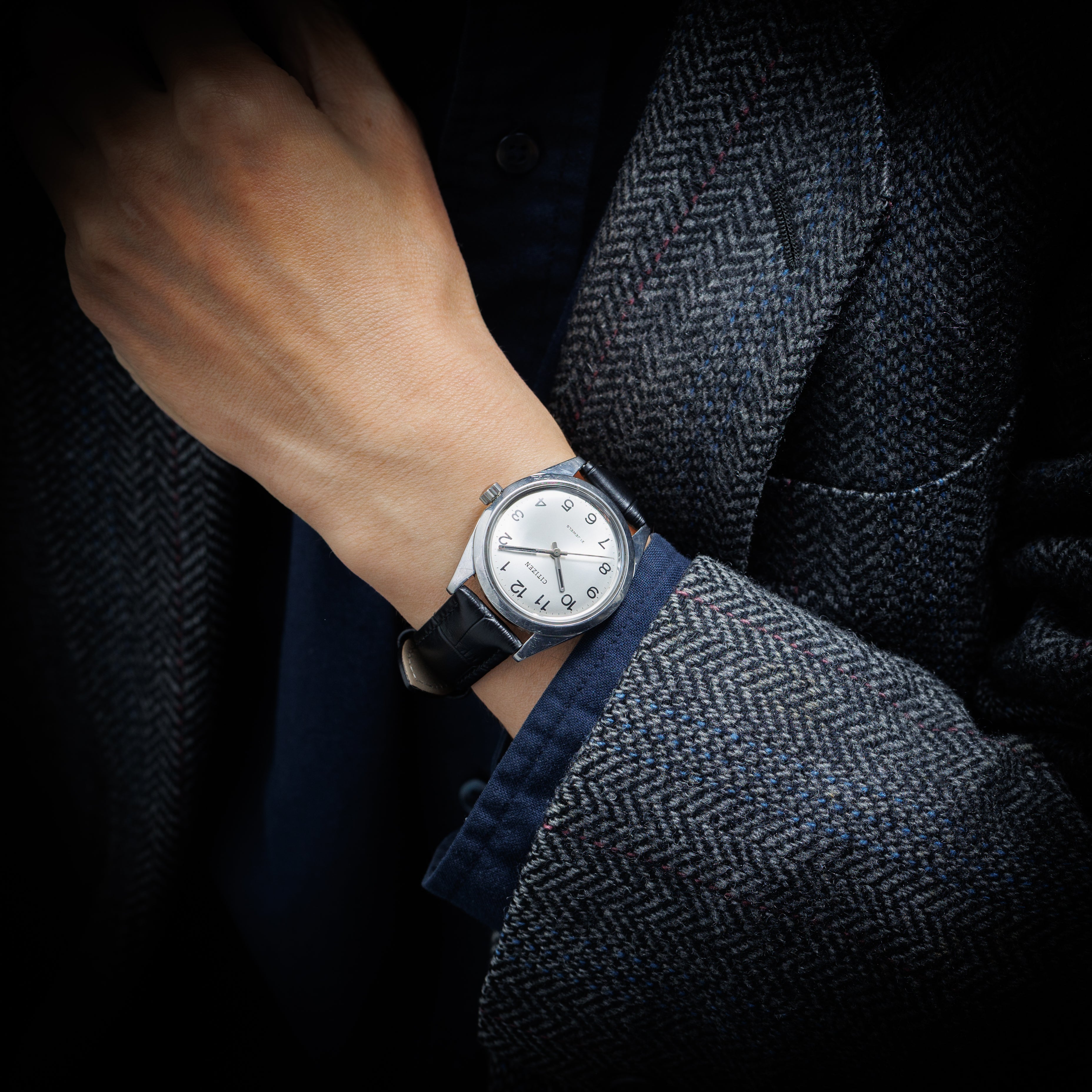 CITIZEN ラウンドケース 21石 手巻き 1960年代製 全アラビアダイヤル スクリューバック